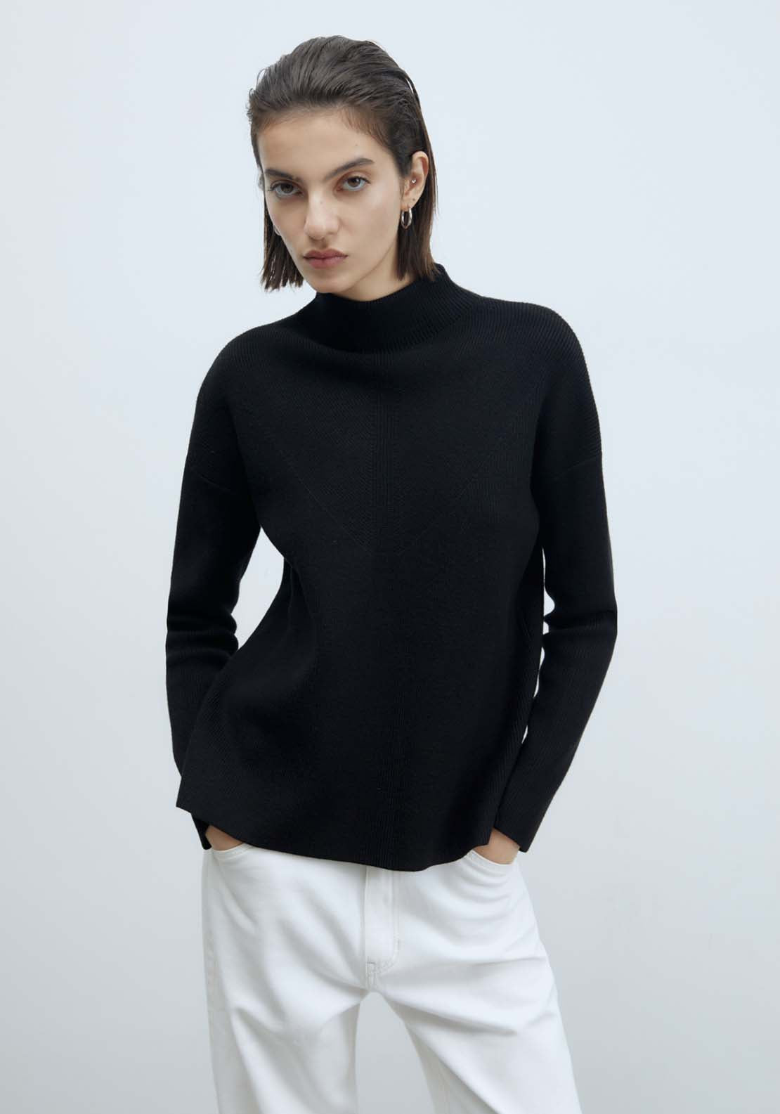Sfera High-Neck Sweater - Black 1 Shaws Department Stores