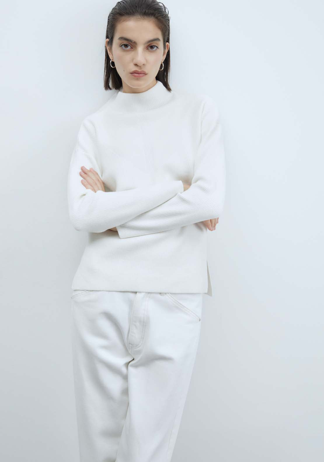 Sfera High-Neck Sweater - White Off 5 Shaws Department Stores