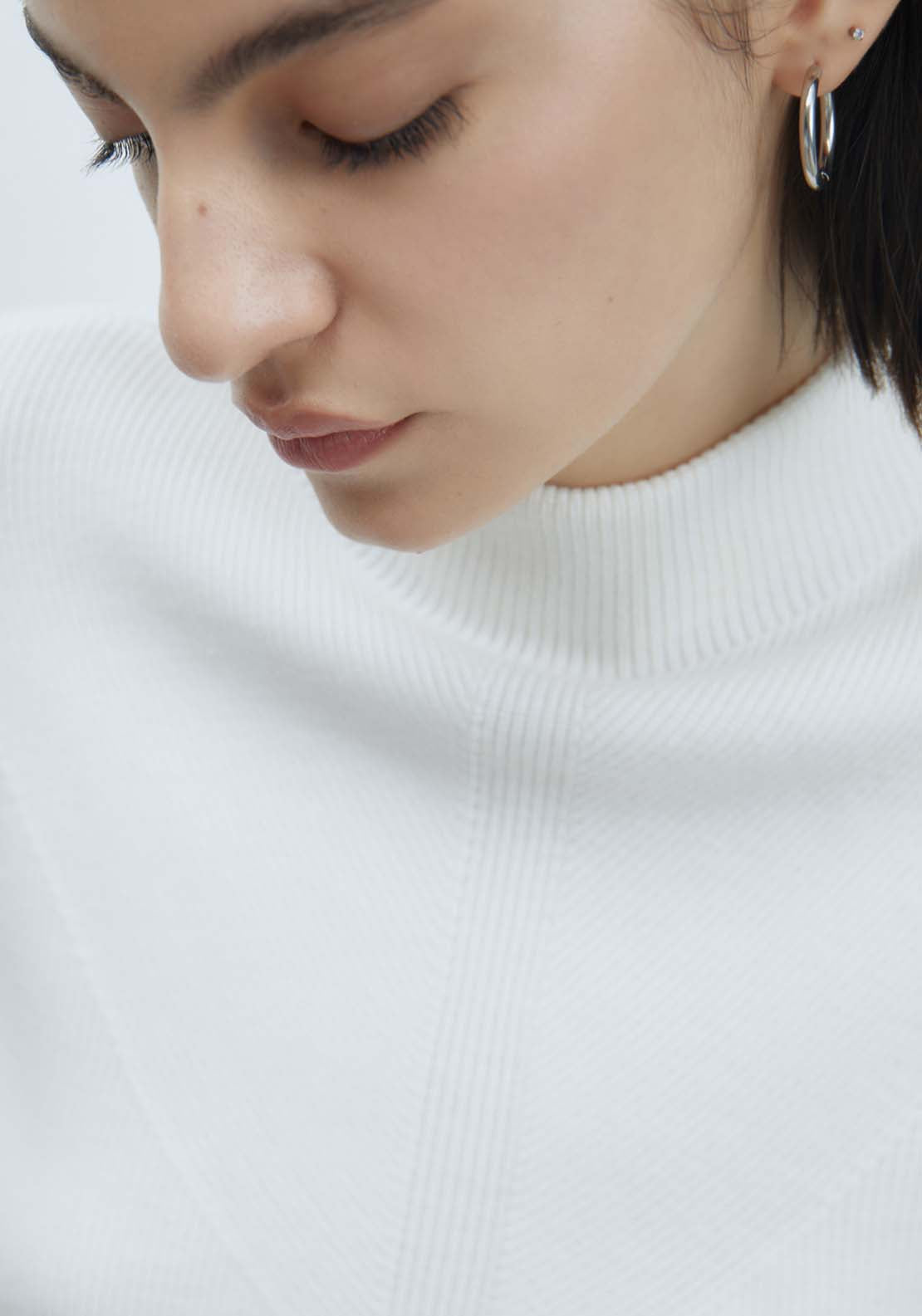 Sfera High-Neck Sweater - White Off 4 Shaws Department Stores