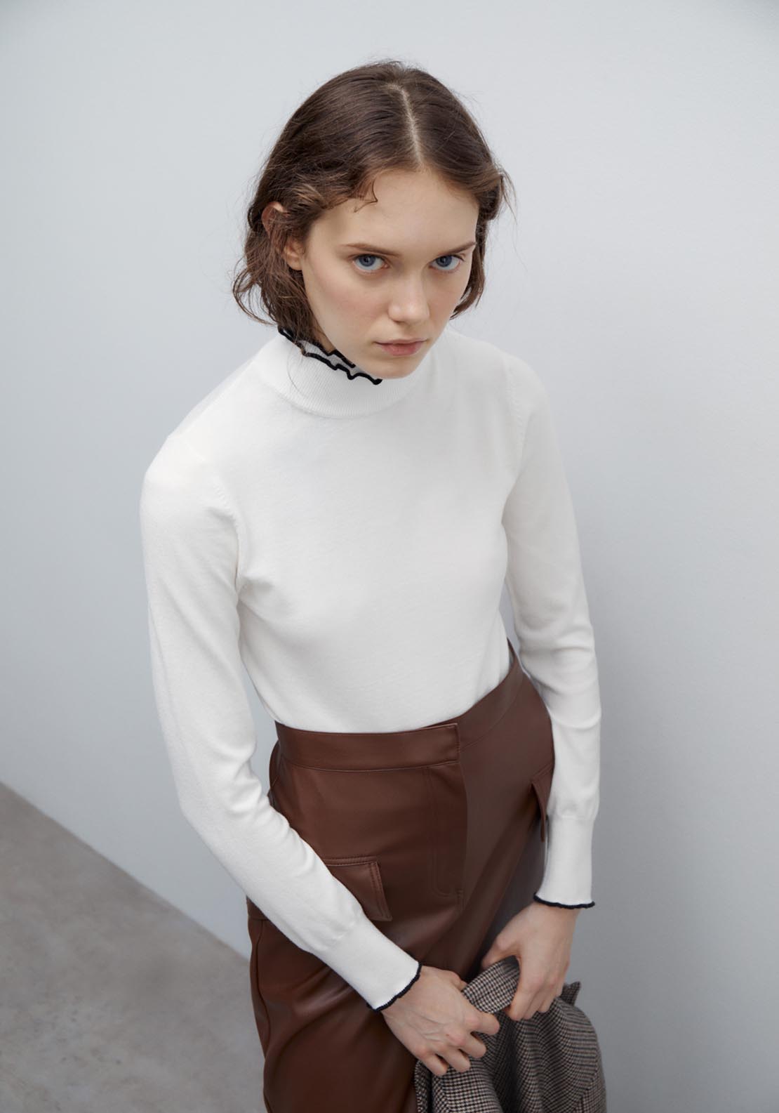 Sfera High-neck sweater - White Off 1 Shaws Department Stores