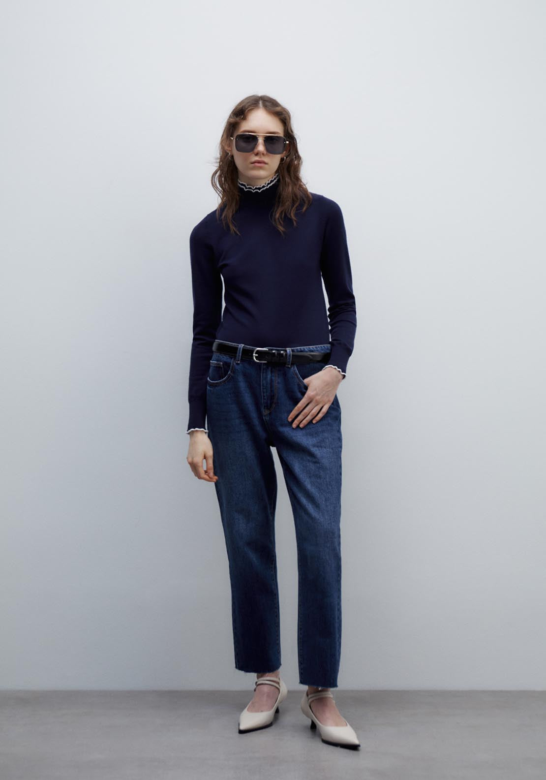 Sfera High-neck sweater - Navy 2 Shaws Department Stores