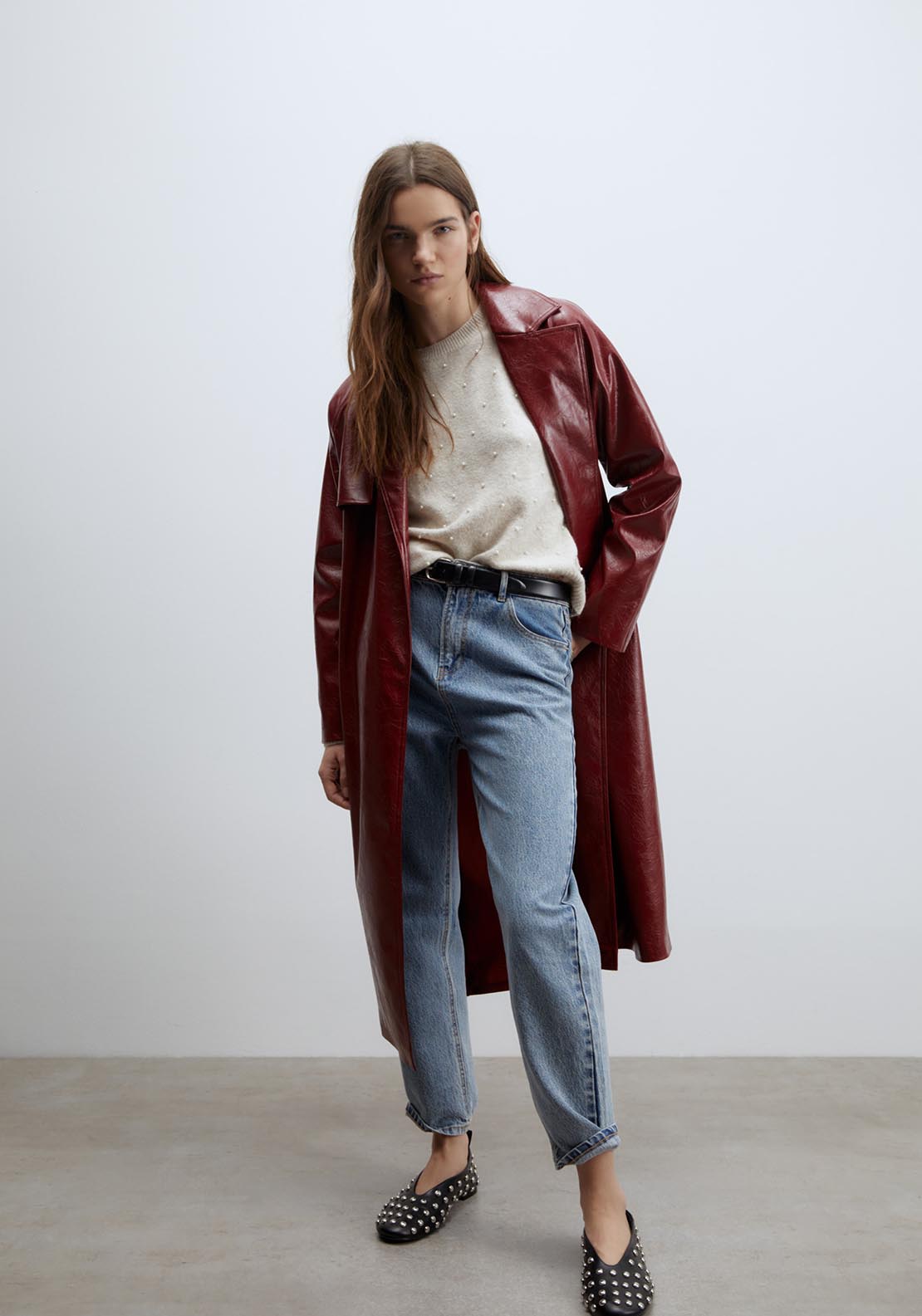 Sfera Pearls sweater - Melange Mink 4 Shaws Department Stores