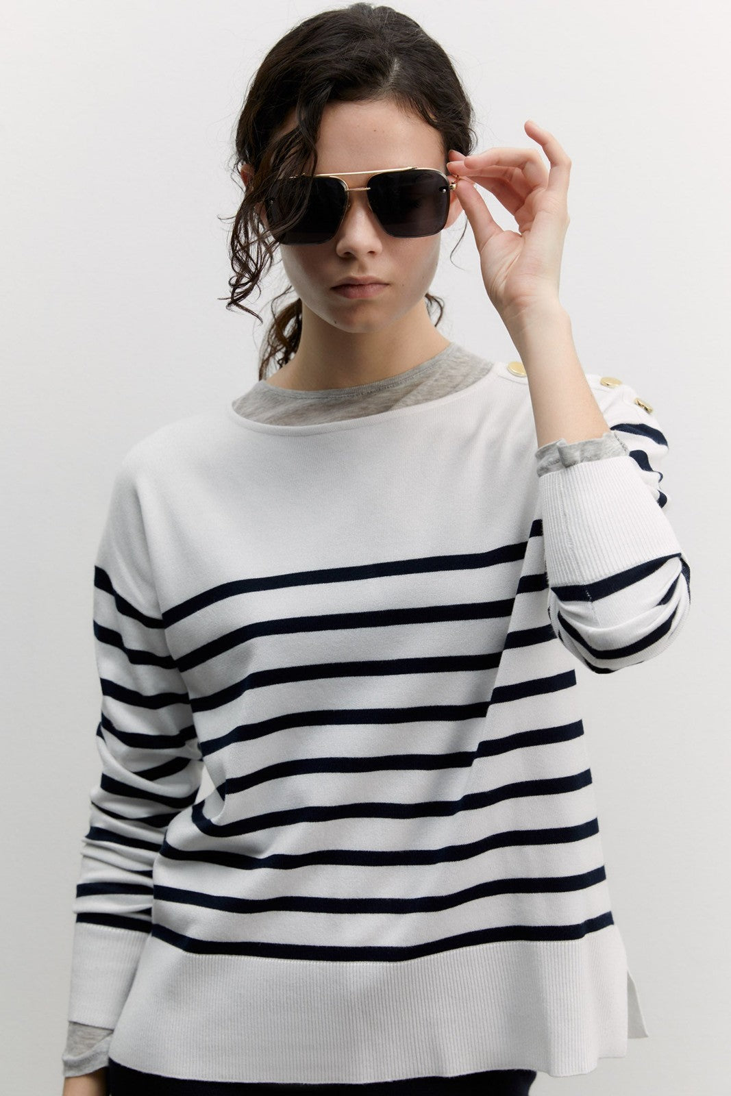Sfera Knit sweater - White 1 Shaws Department Stores