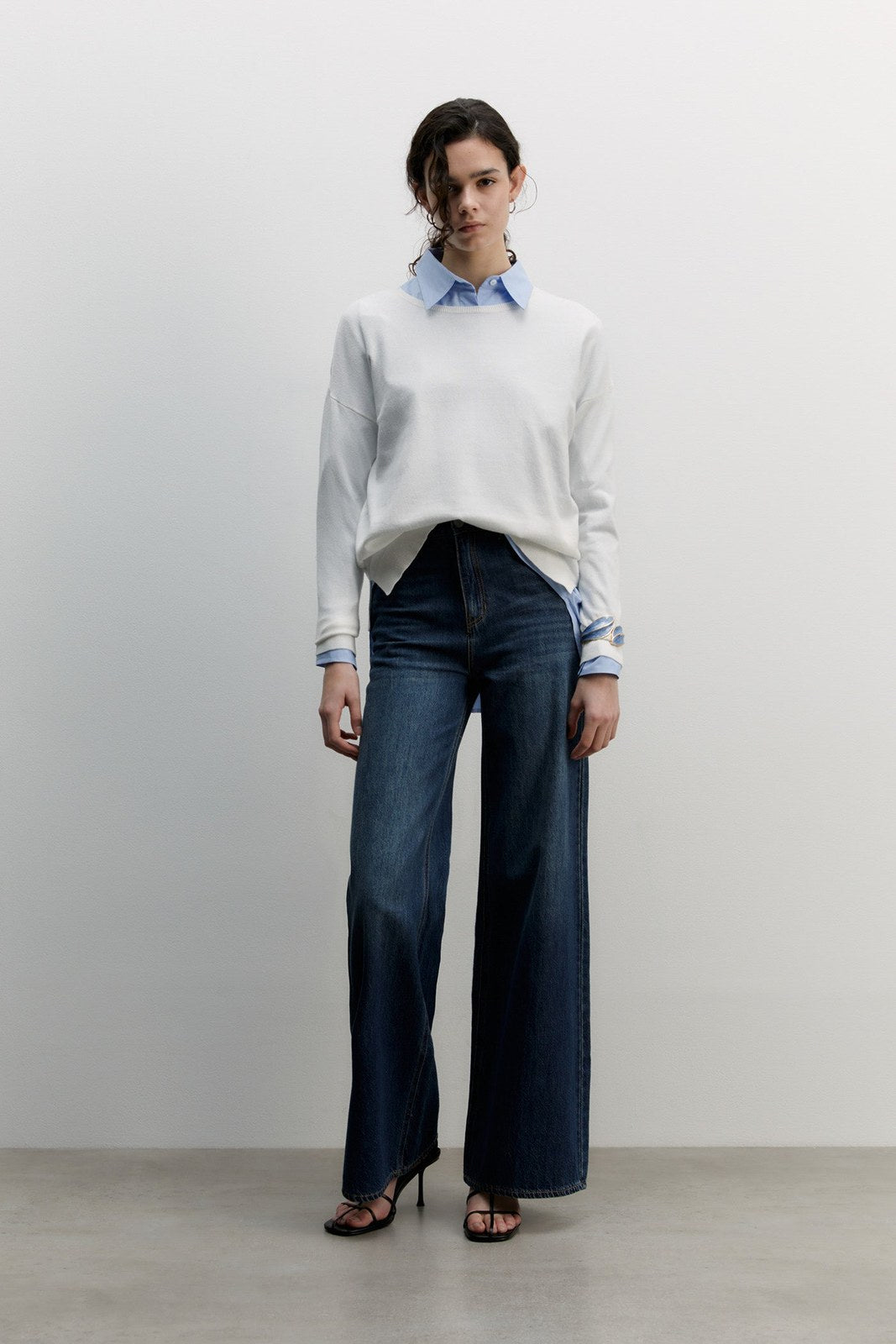 Sfera Basic sweater - White 1 Shaws Department Stores
