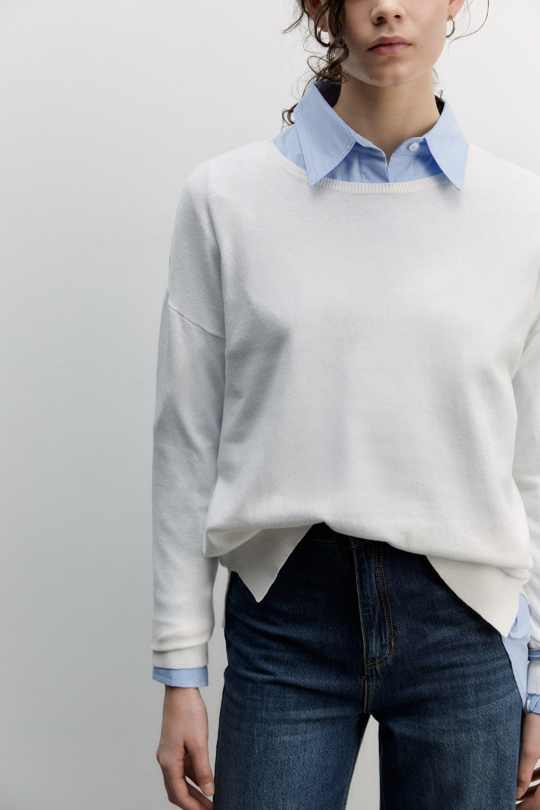 Sfera Basic sweater - White 2 Shaws Department Stores