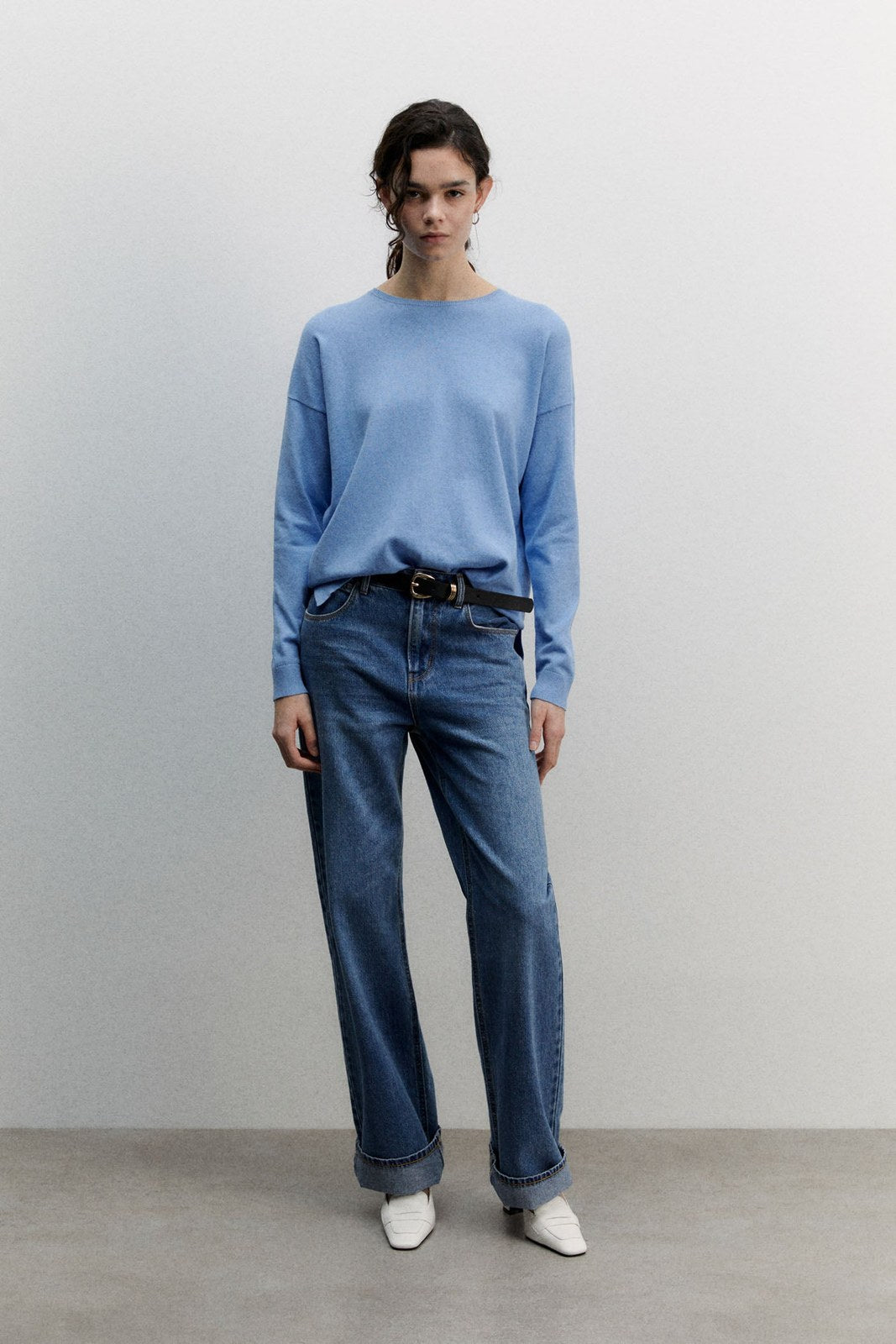 Sfera Basic sweater - Blue 1 Shaws Department Stores