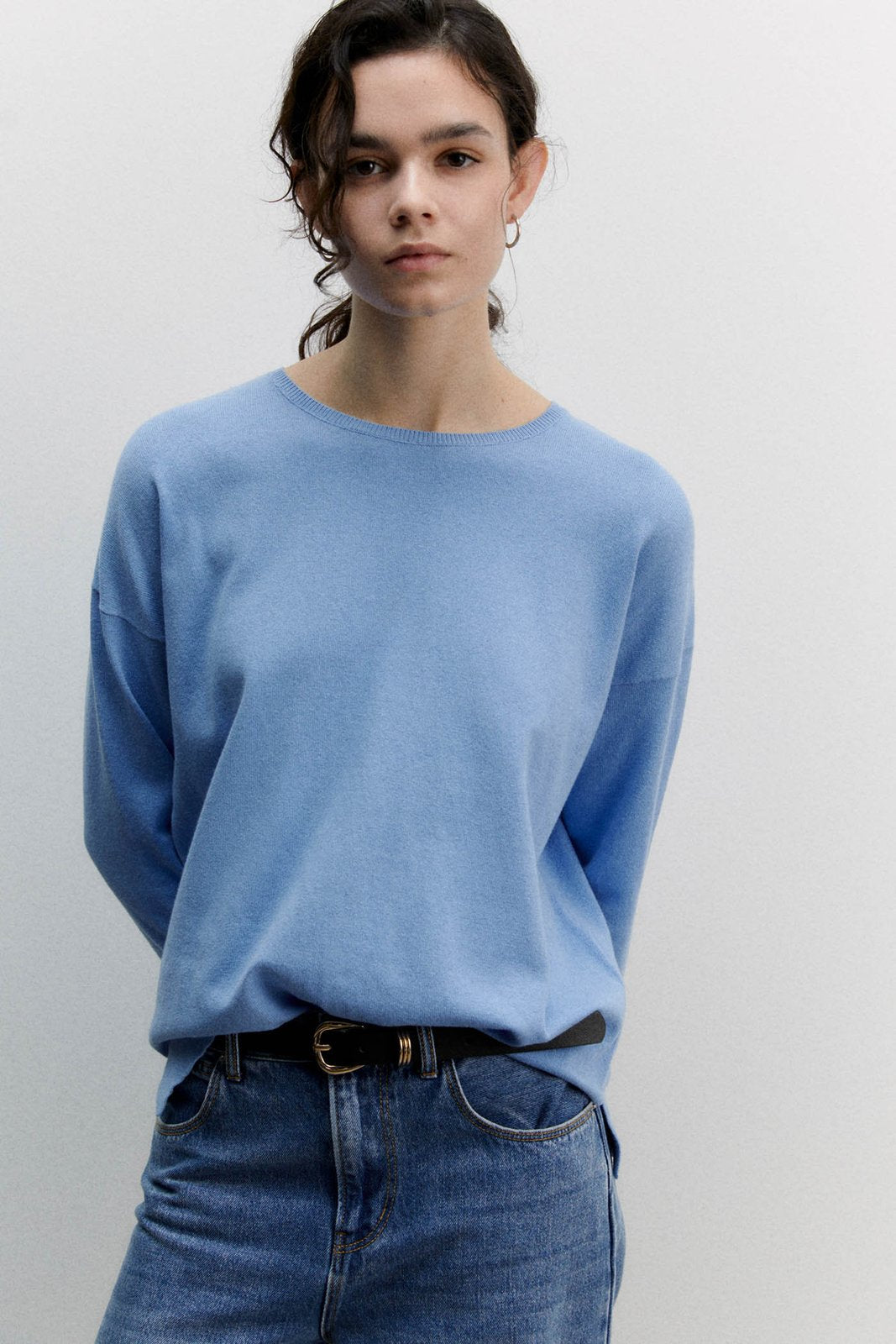 Sfera Basic sweater - Blue 2 Shaws Department Stores