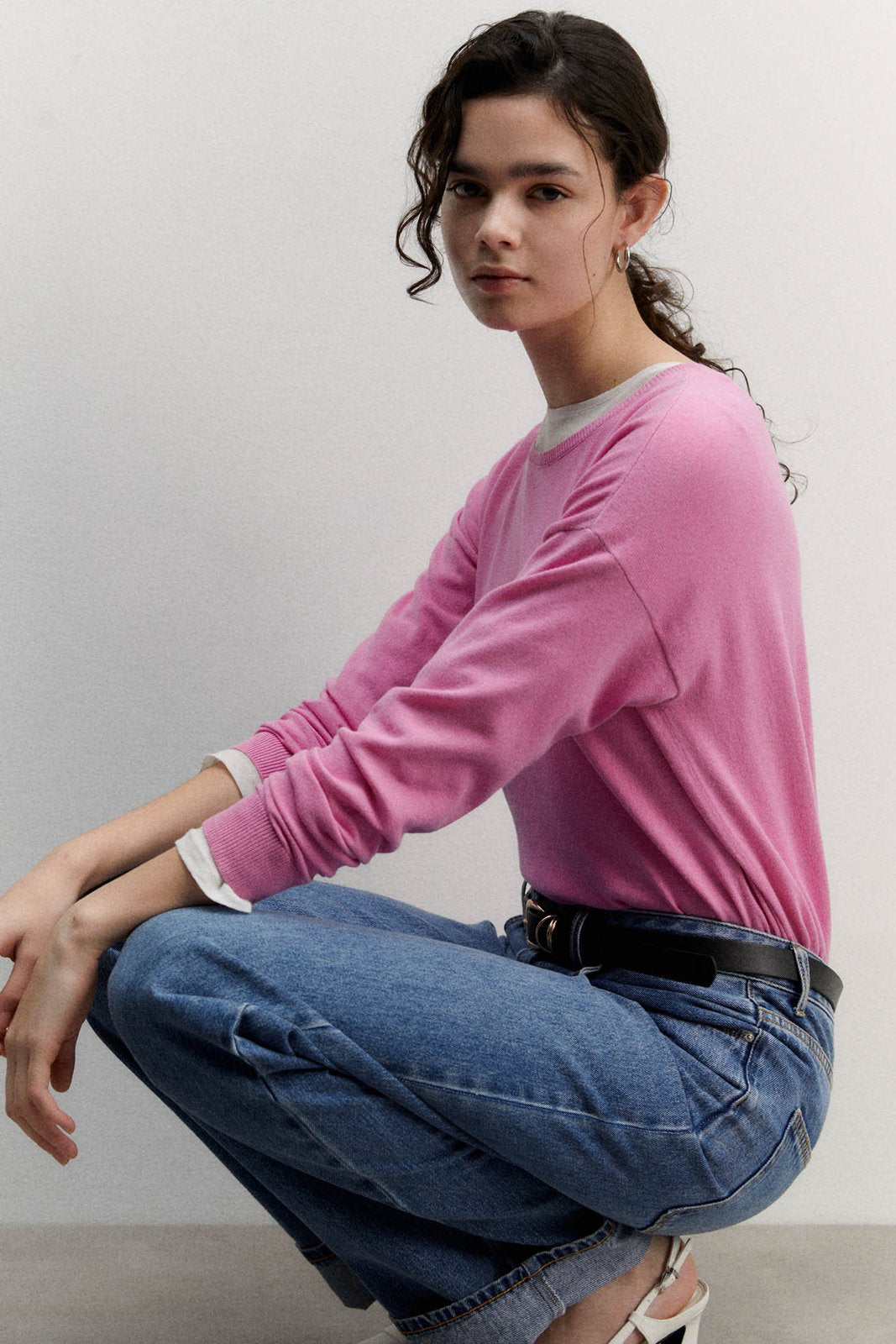 Sfera Basic sweater - Pink 4 Shaws Department Stores