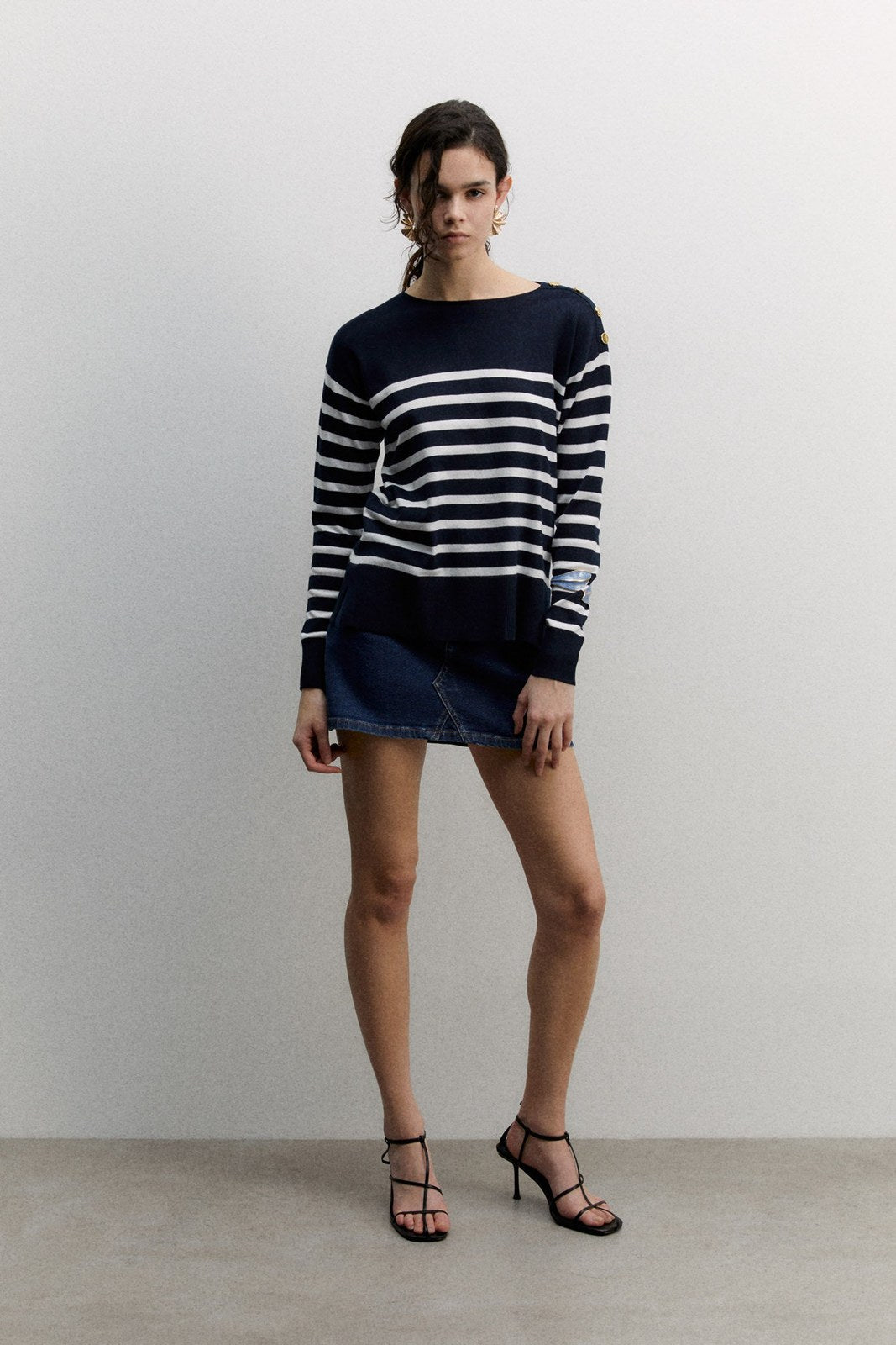 Sfera Knit sweater - Navy 4 Shaws Department Stores