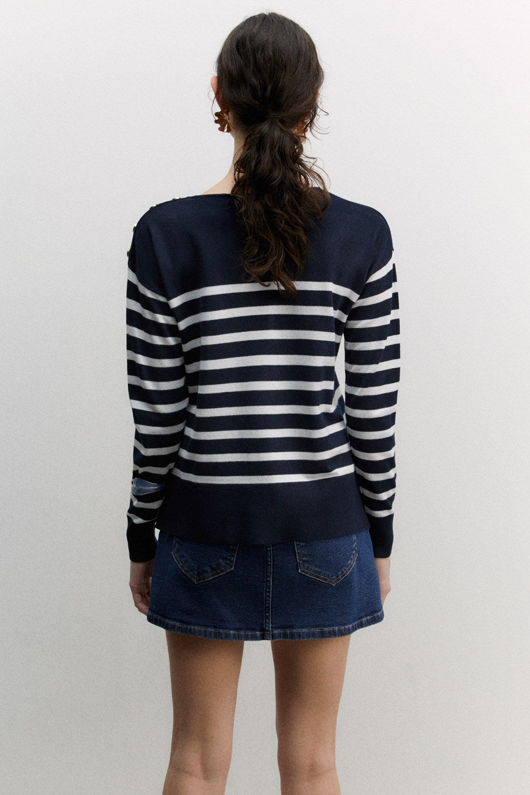 Sfera Knit sweater - Navy 3 Shaws Department Stores