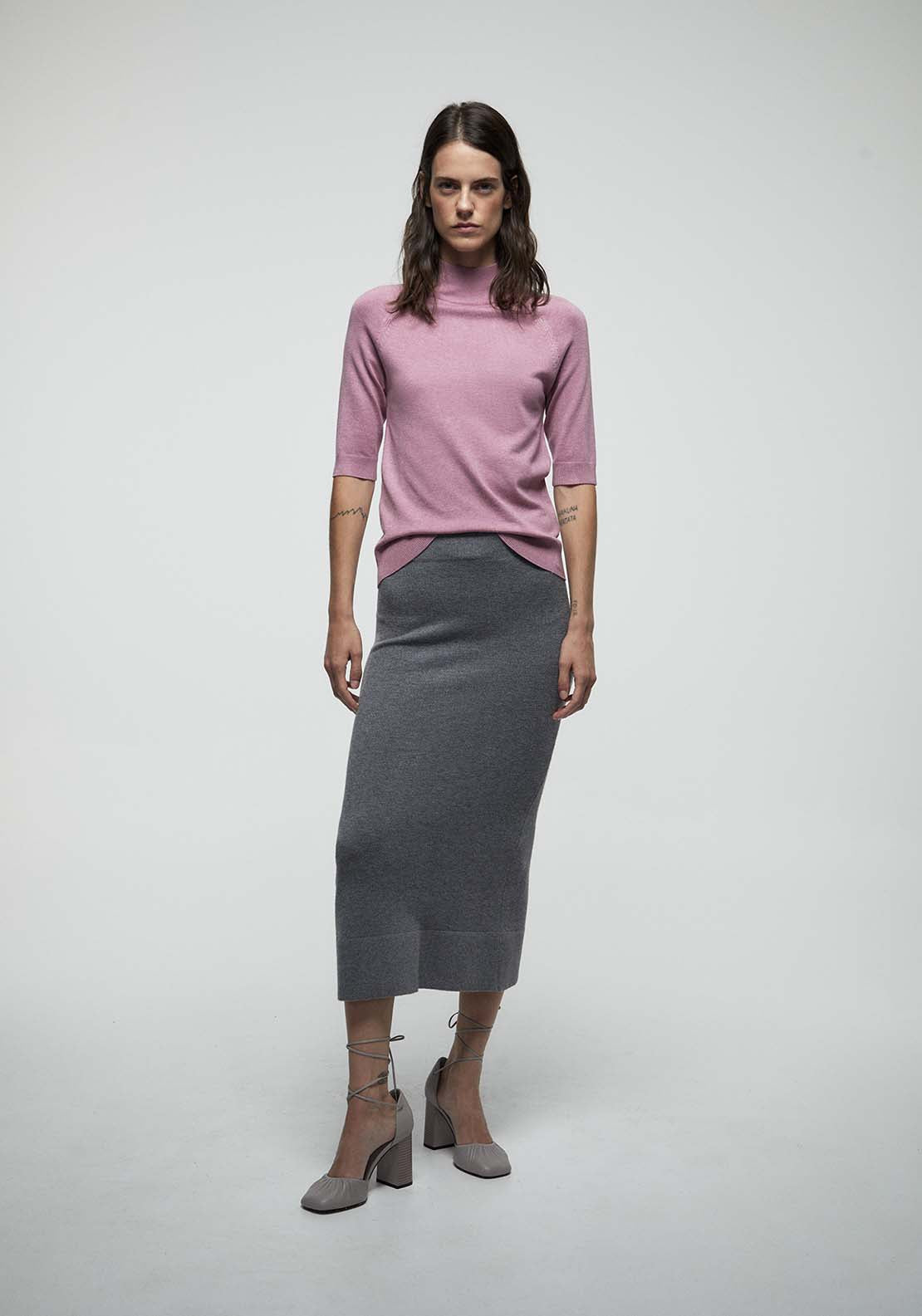 Perkins Collar Sweater - Pink