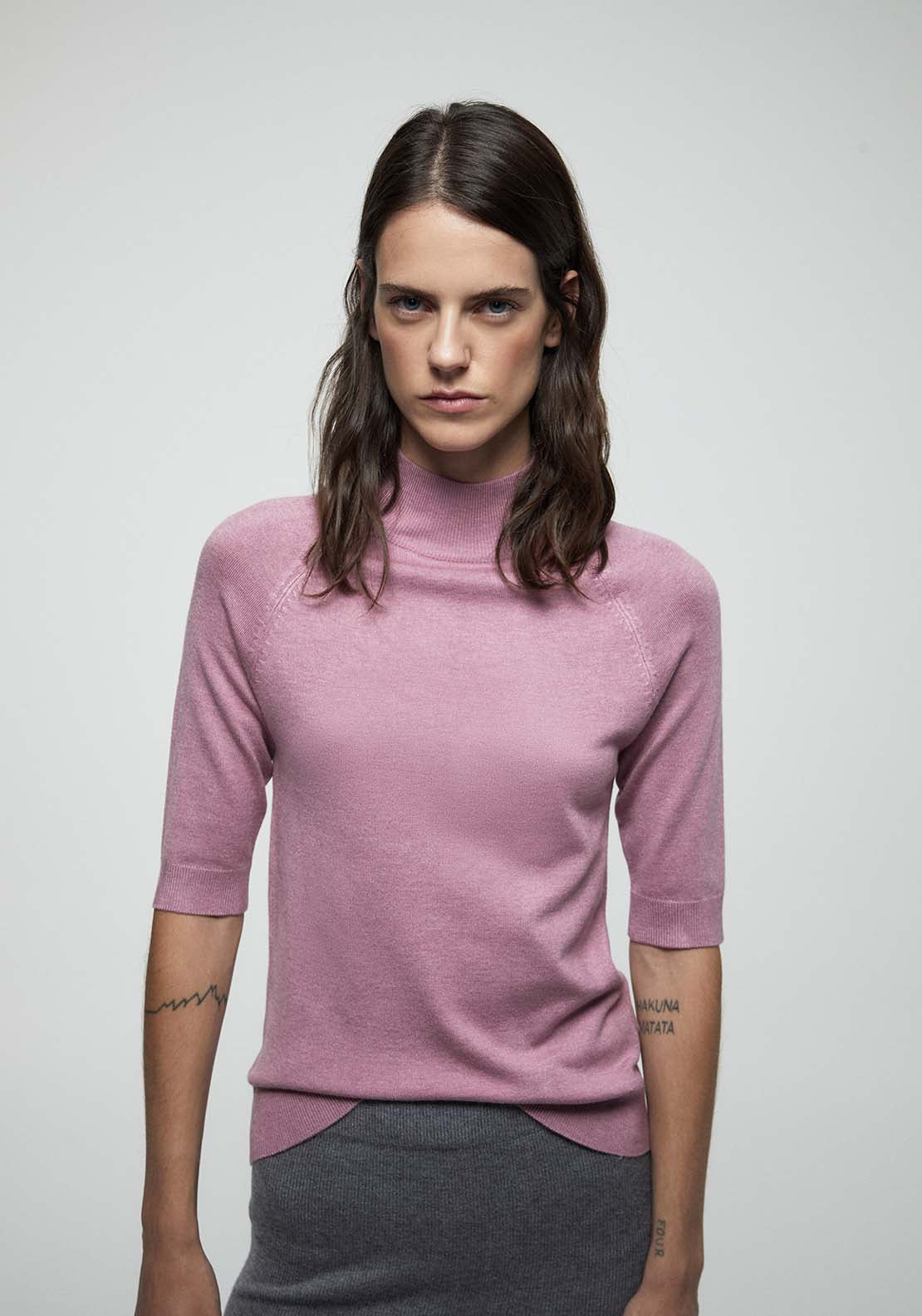 Perkins Collar Sweater - Pink