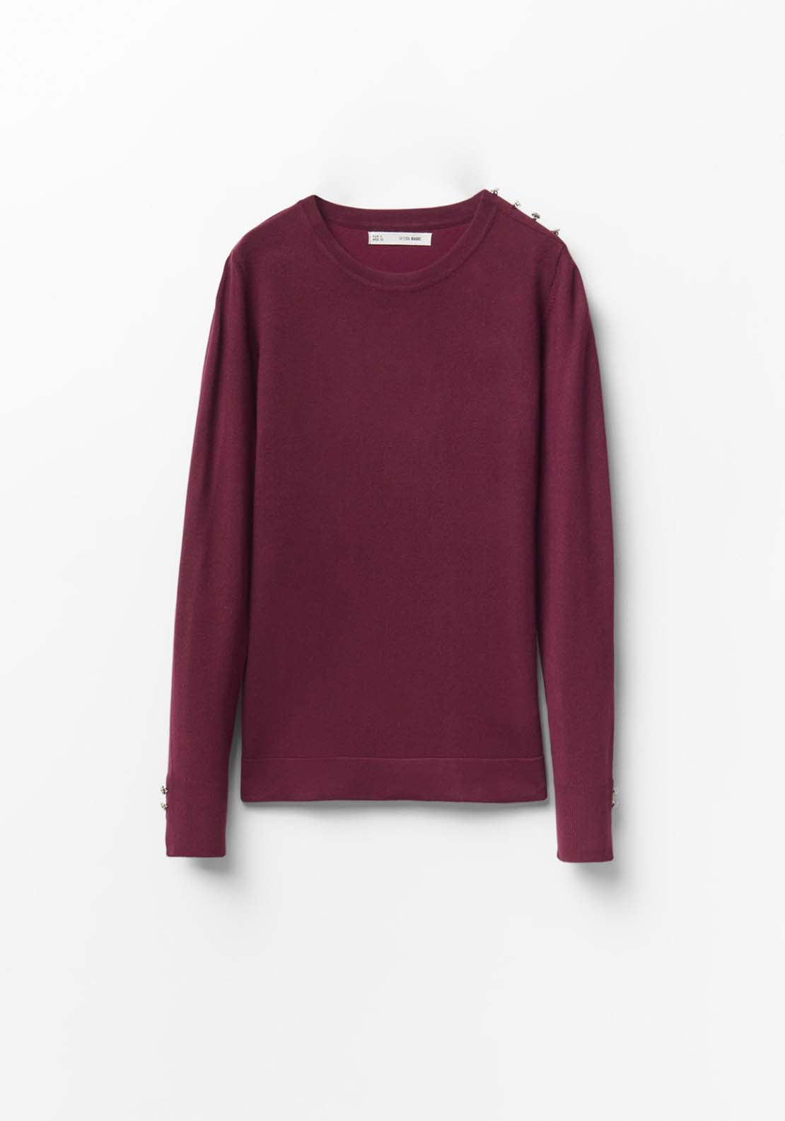 Jewel Button Sweater - Red
