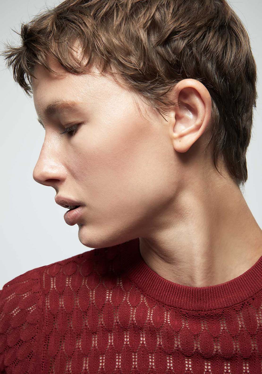 Openwork Sweater - Bermellon