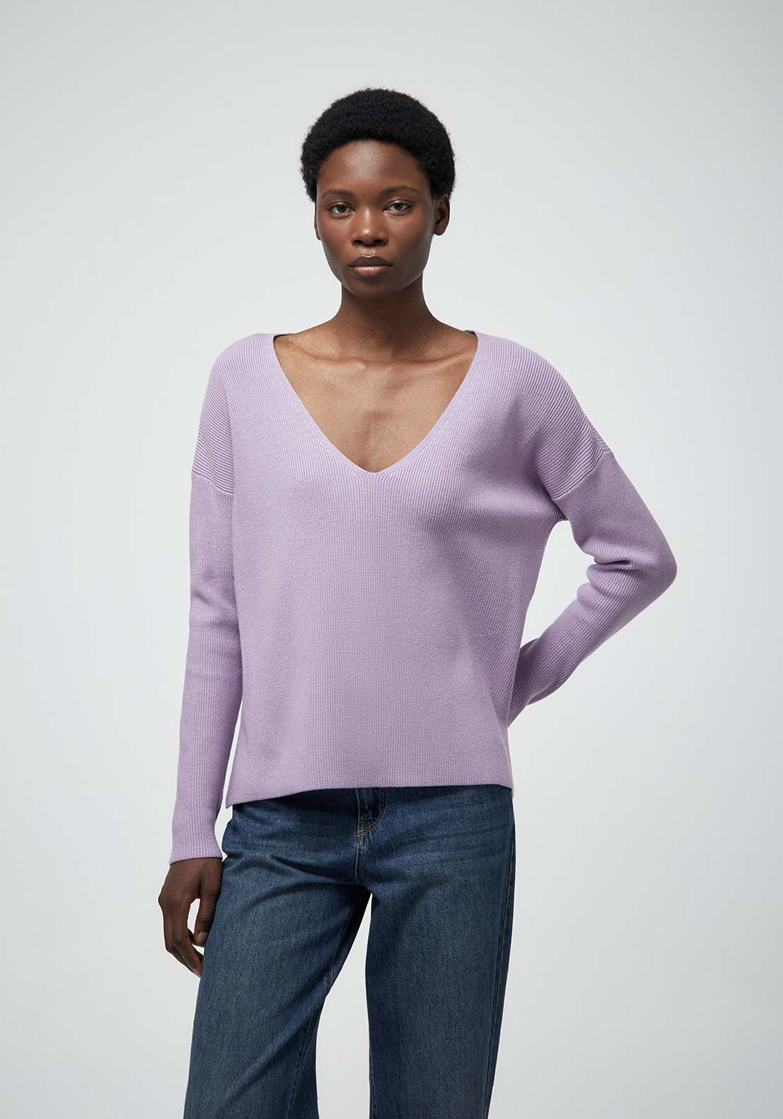 V-Neck Sweater - Lilac