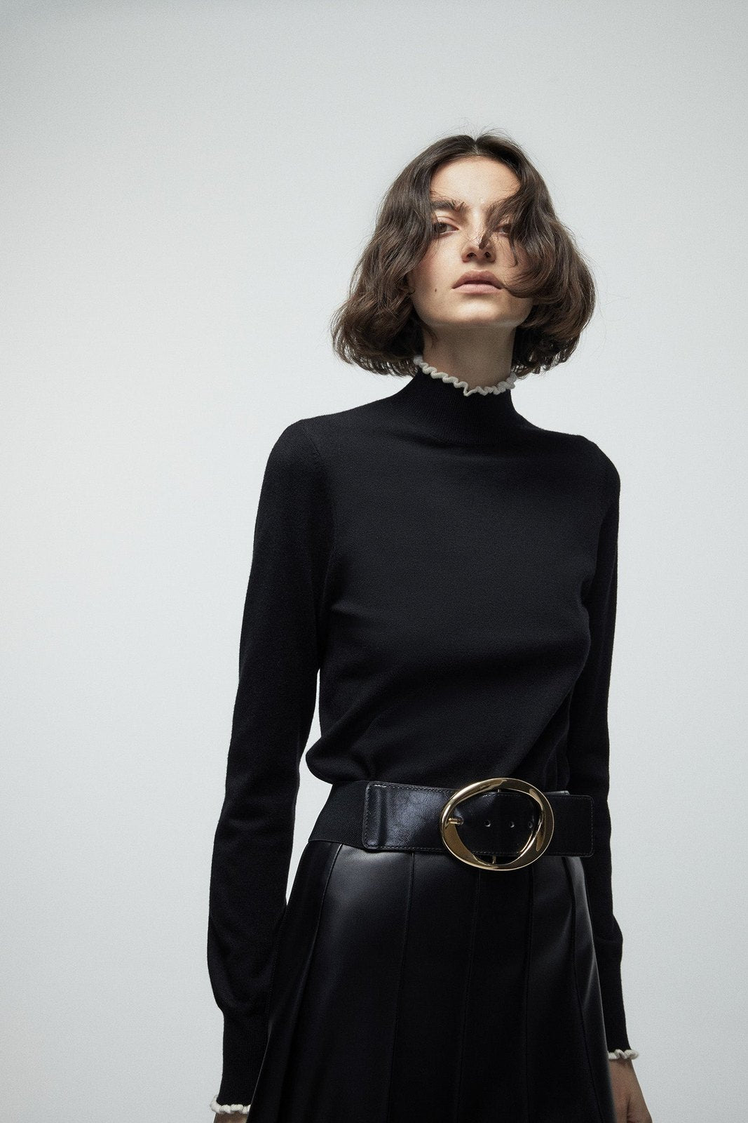 Mock Neck Sweater - Black