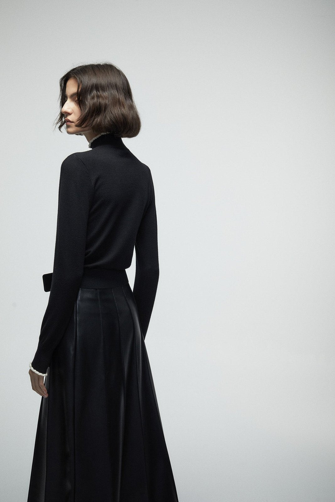 Mock Neck Sweater - Black