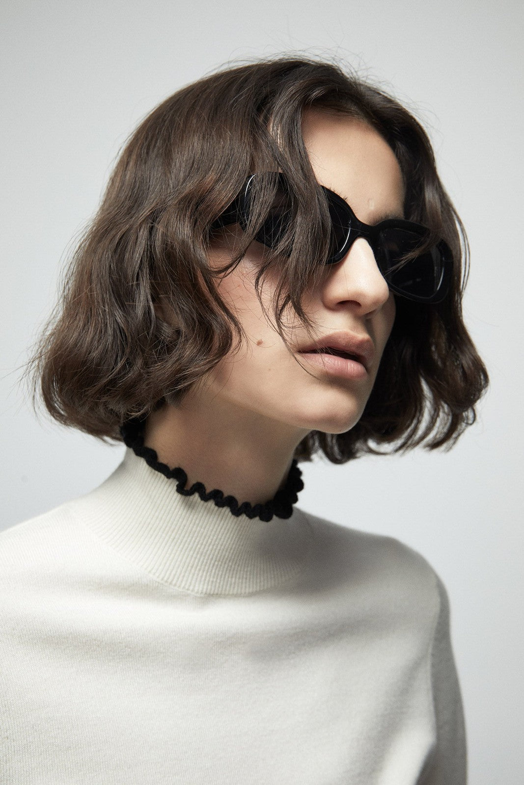 Mock Neck Sweater - Cream