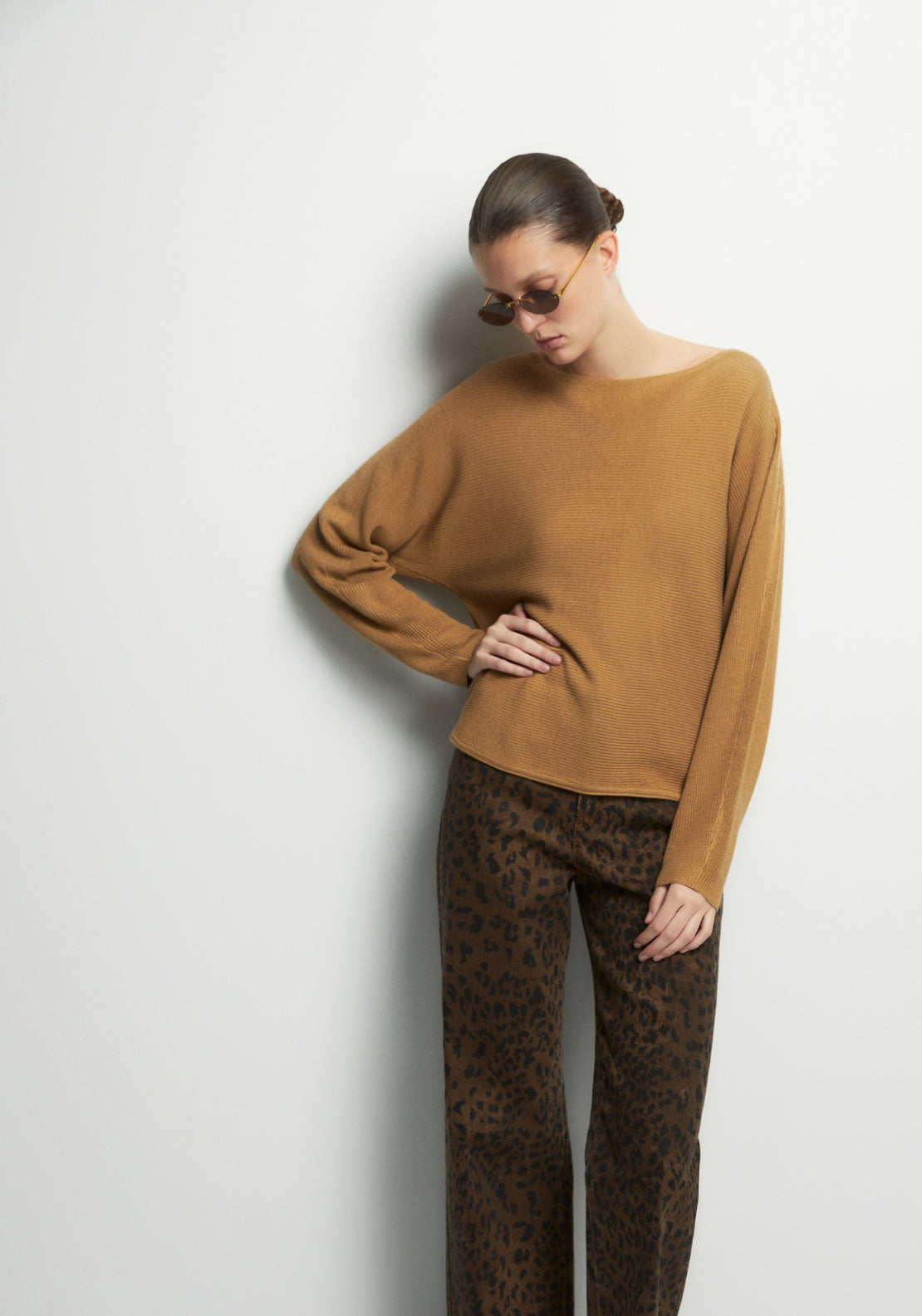 Batwing Sleeve Sweater - Beige