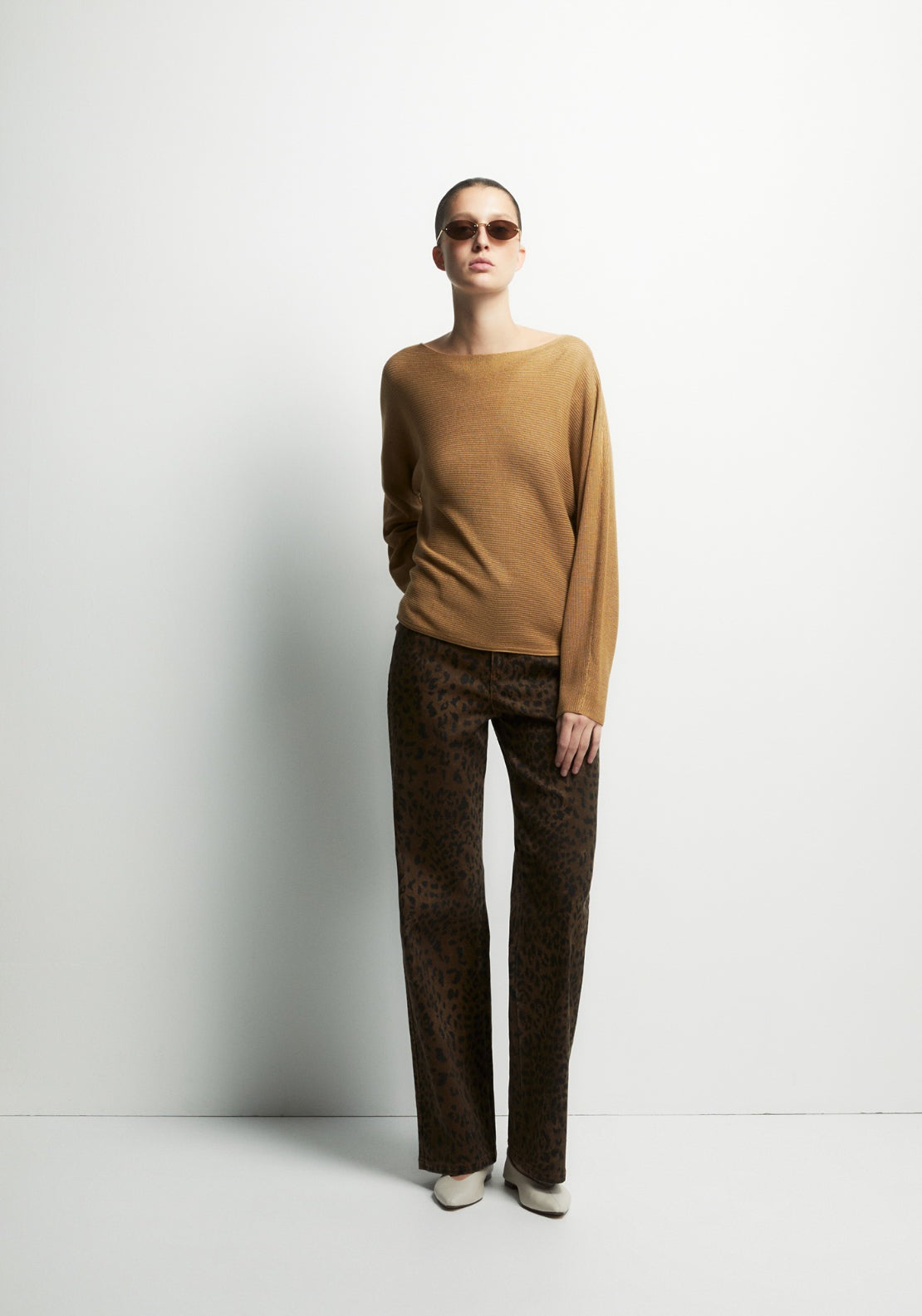 Batwing Sleeve Sweater - Beige