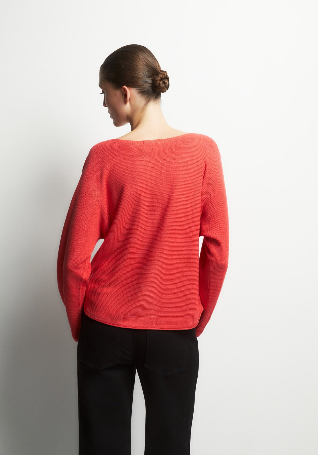 Batwing Sleeve Sweater - Red