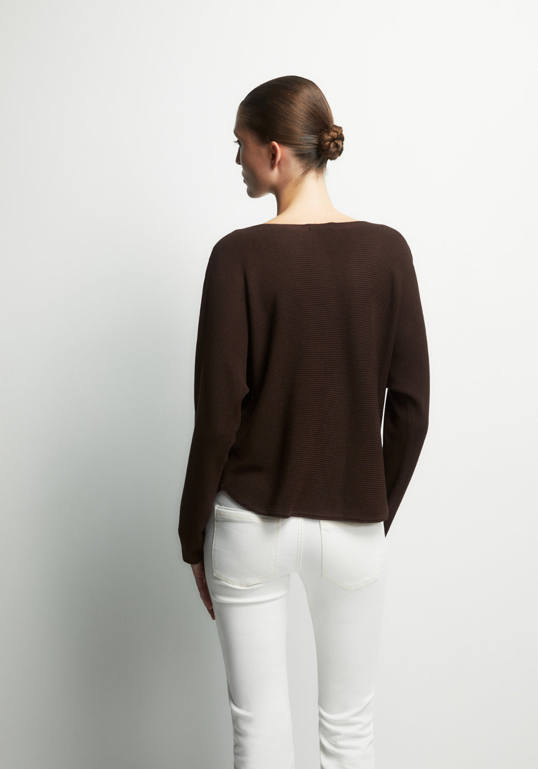 Batwing Sleeve Sweater - Brown