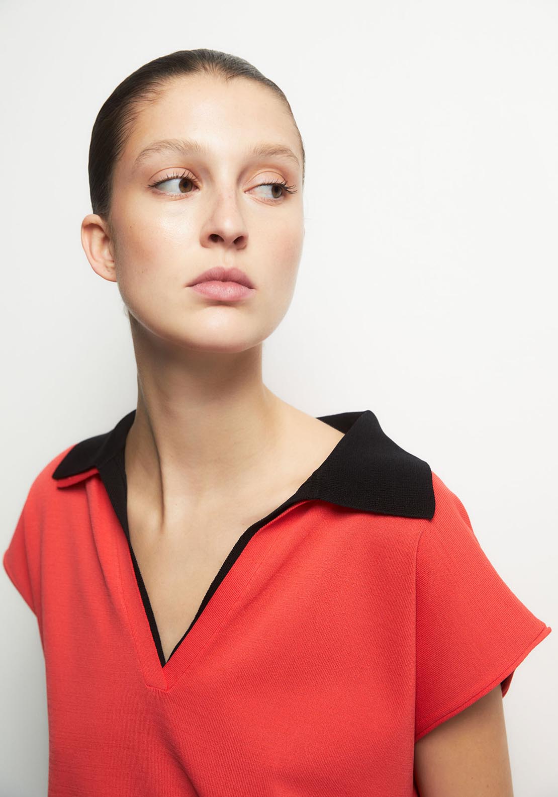 Knit Polo Sweater - Red