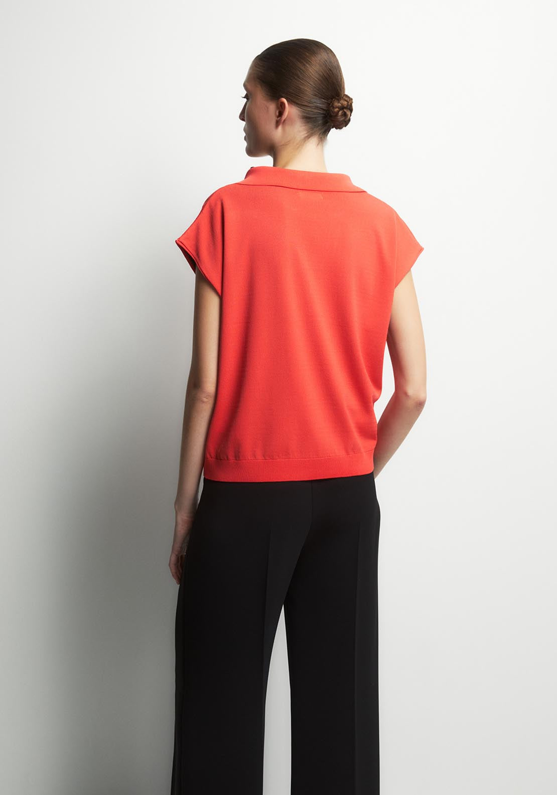 Knit Polo Sweater - Red