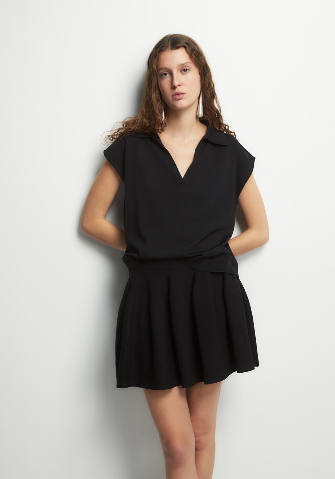 Knit Polo Sweater - Black