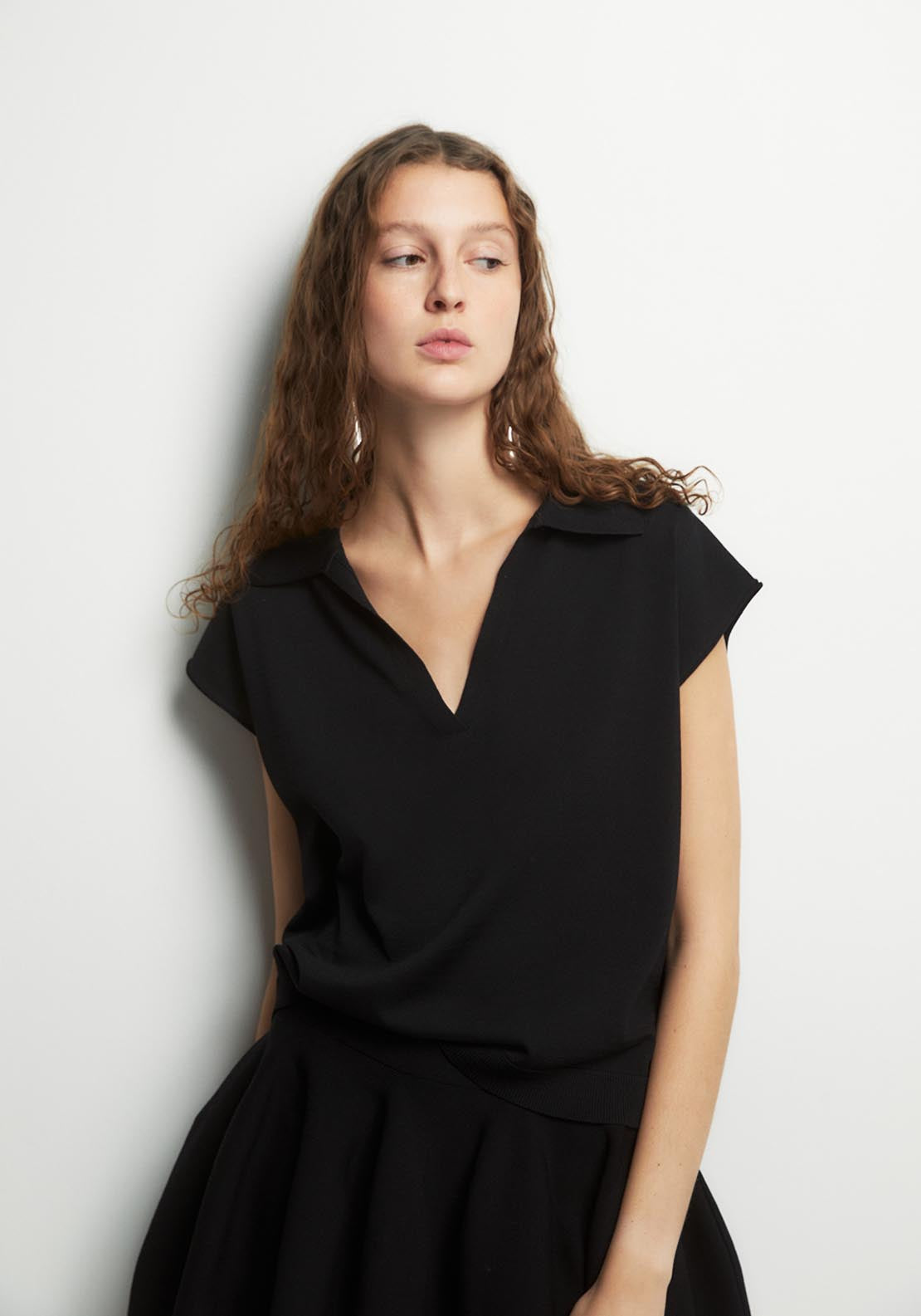 Knit Polo Sweater - Black