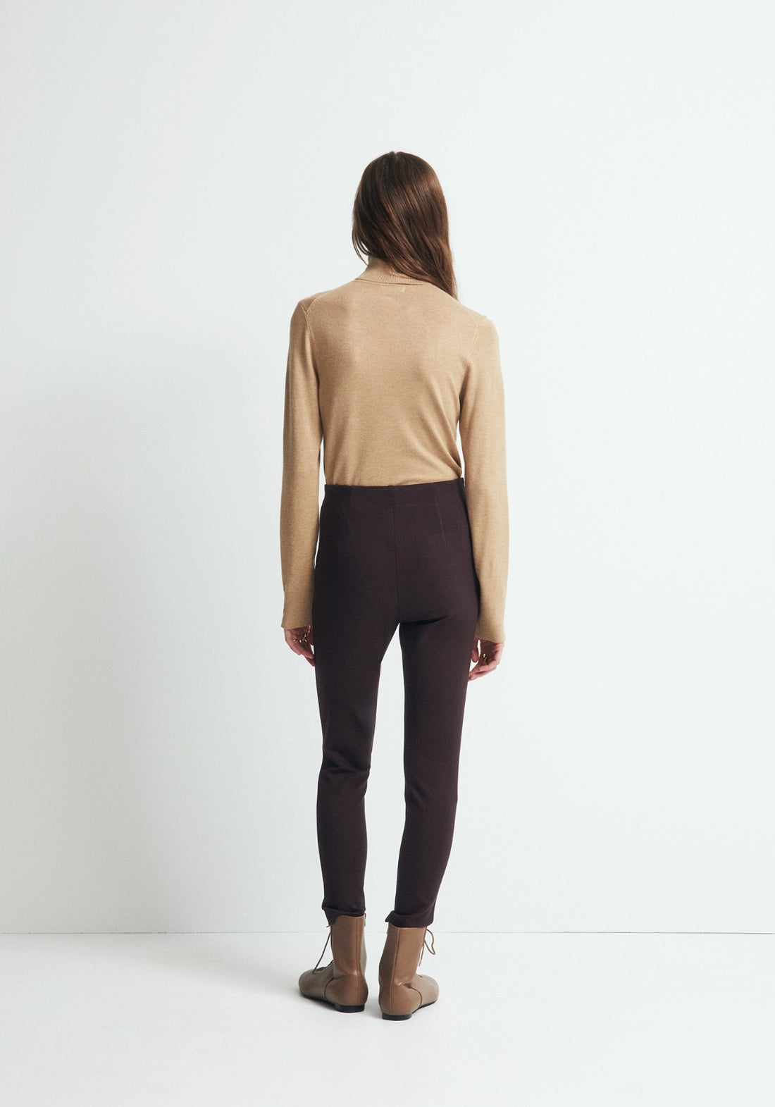 Long Sleeve Roll Neck Jumper - Beige