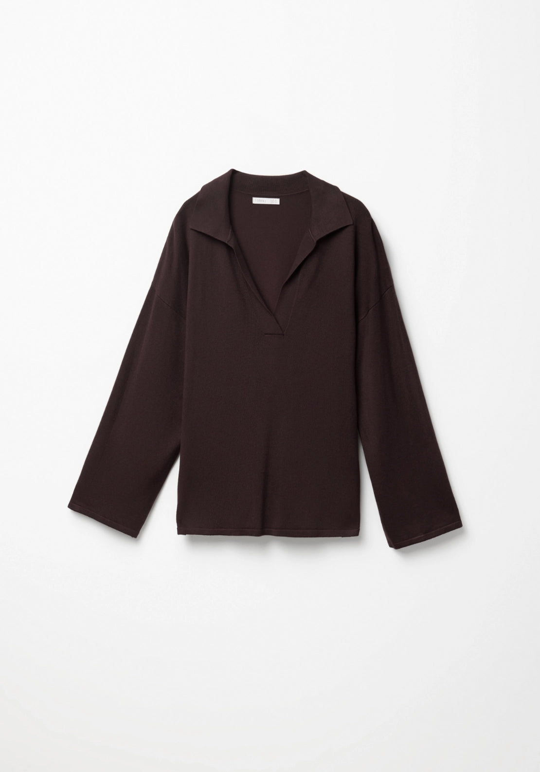 Knit Polo Sweater - Brown