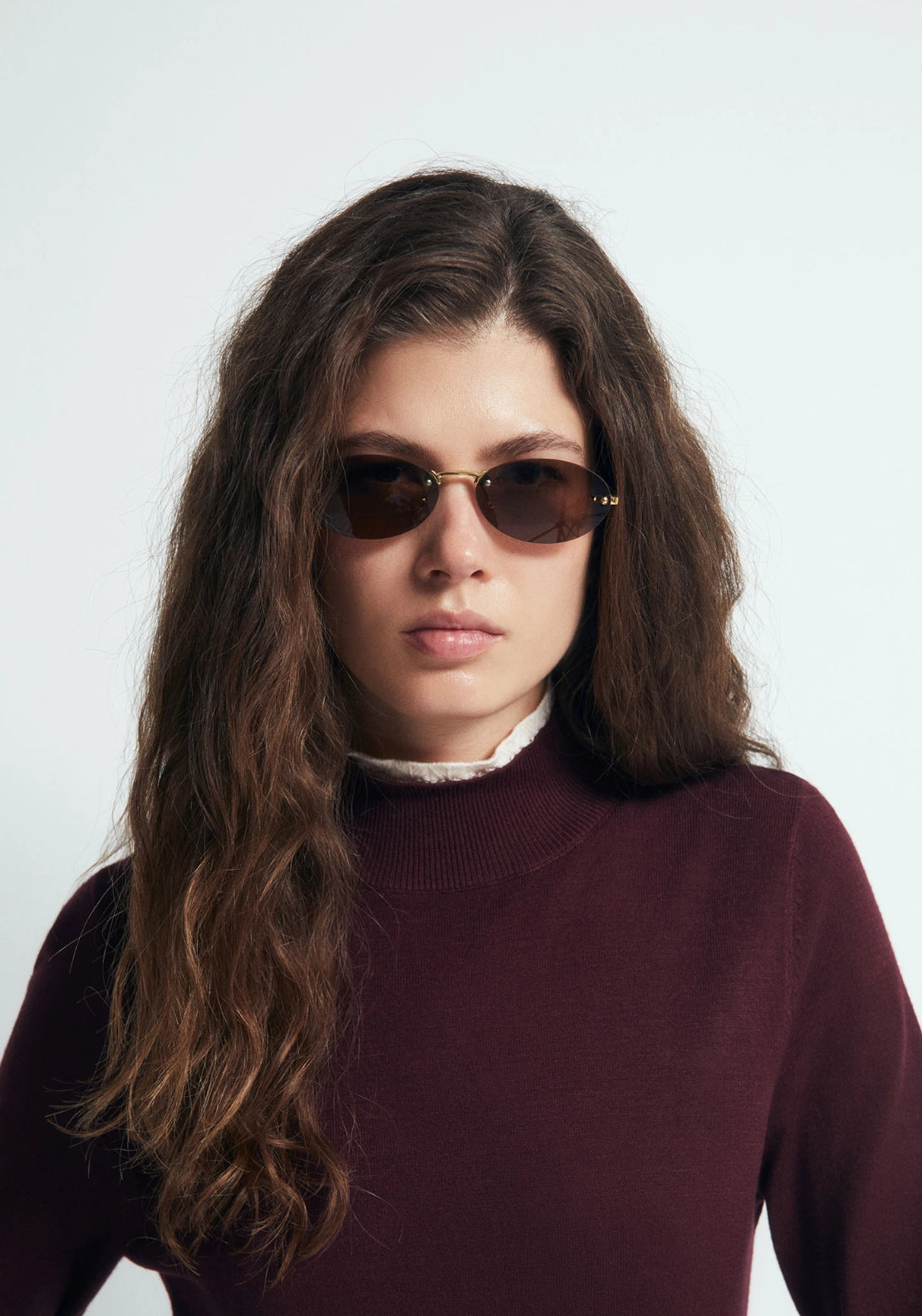 Pointelle Detail Sweater - Red