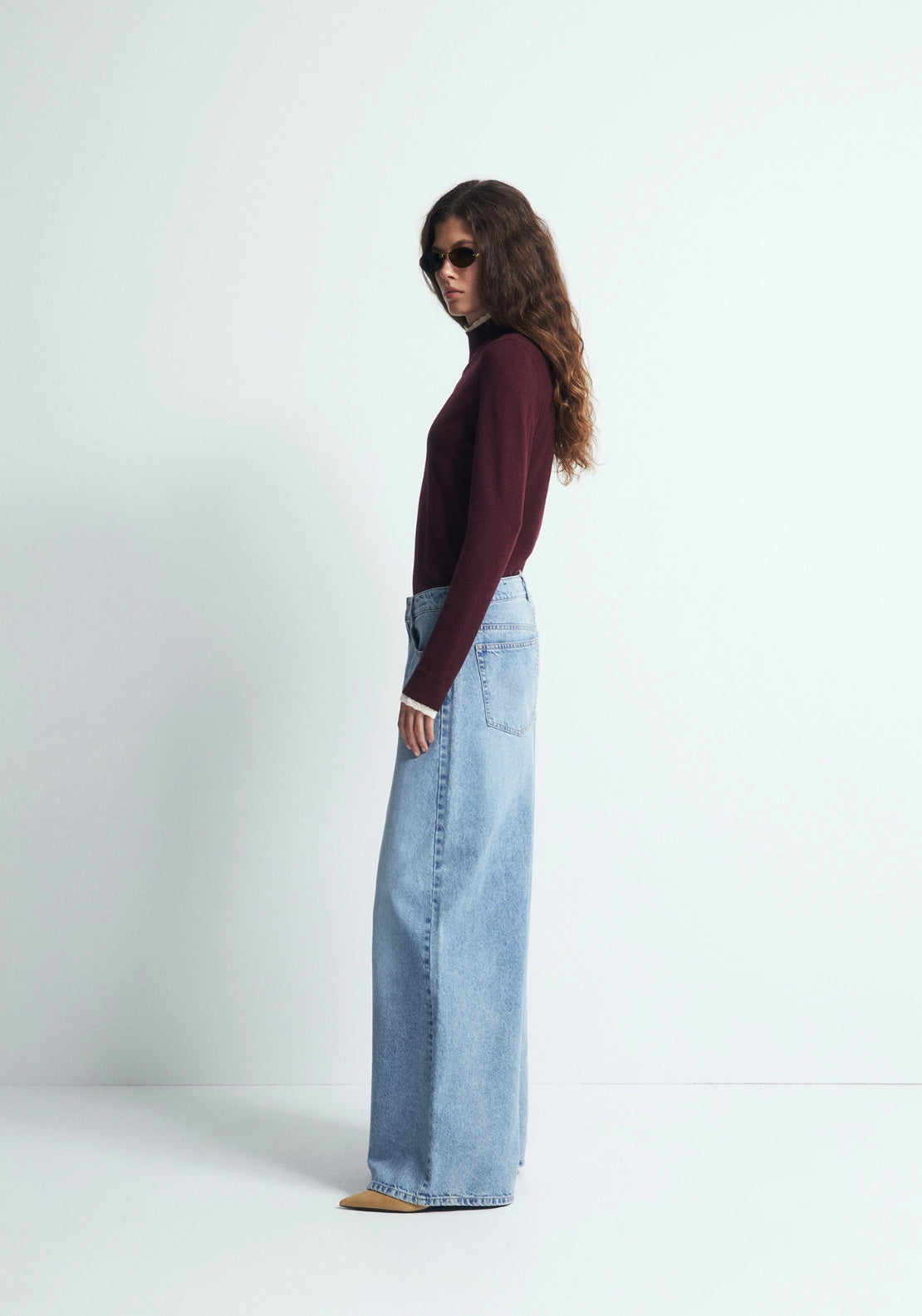Pointelle Detail Sweater - Red