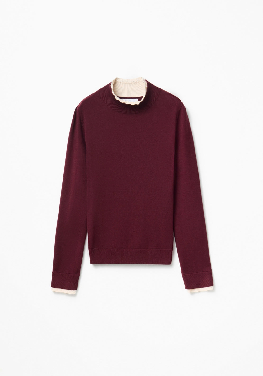Pointelle Detail Sweater - Red