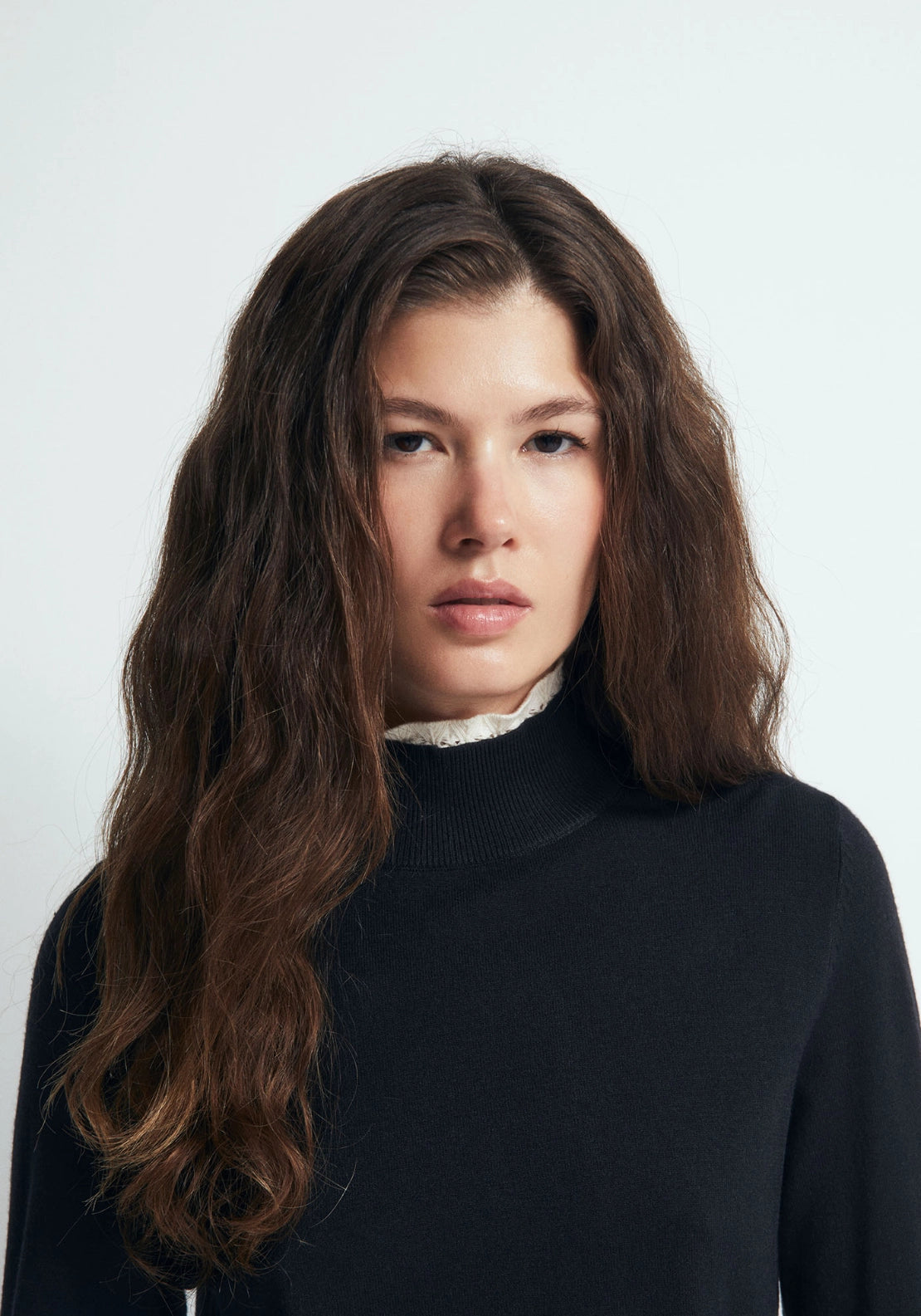 Pointelle Detail Sweater - Black