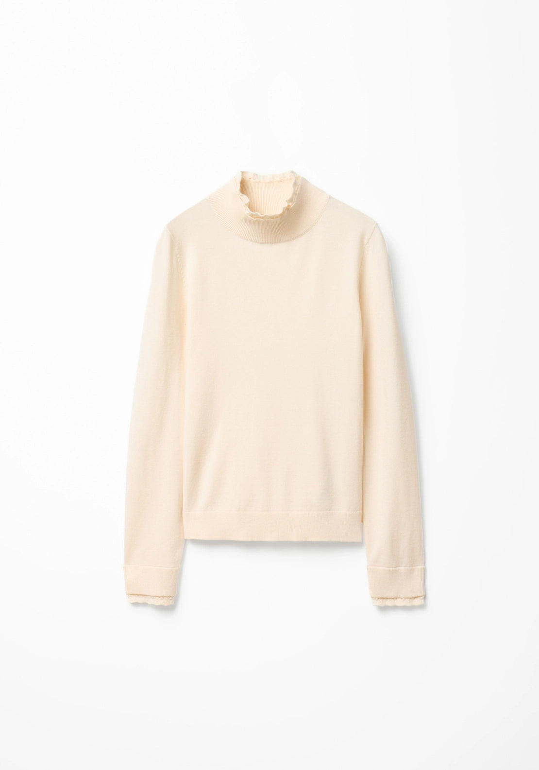 Pointelle Detail Sweater - Cream
