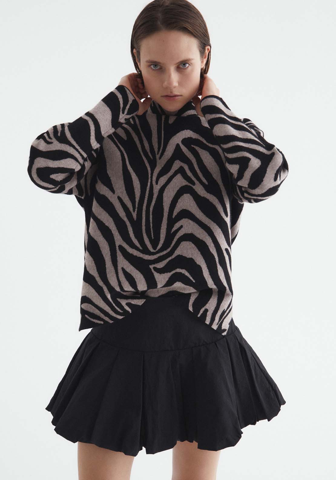 Sfera Animal Print Jumper - Natural 1 Shaws Department Stores