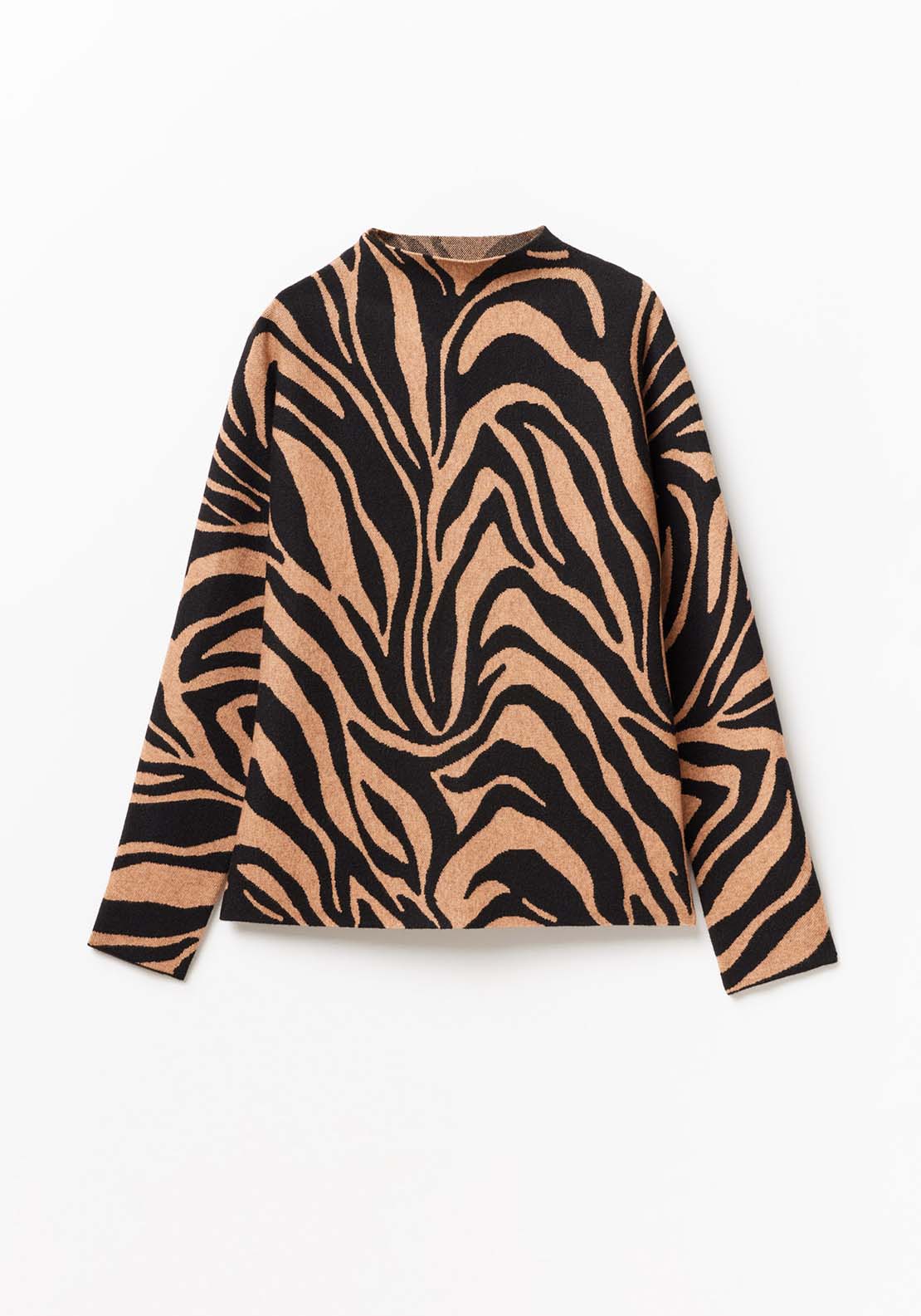 Sfera Animal Print Jumper - Hazelnut 6 Shaws Department Stores