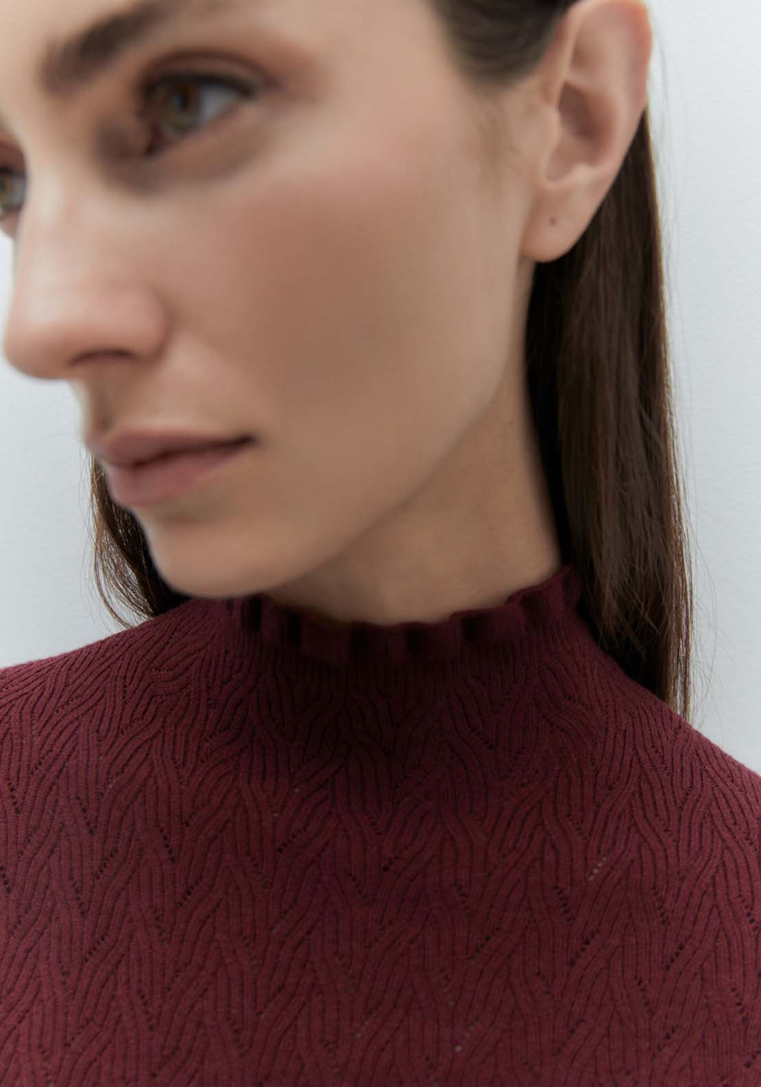 Sfera Structured Sweater - Burgund 5 Shaws Department Stores