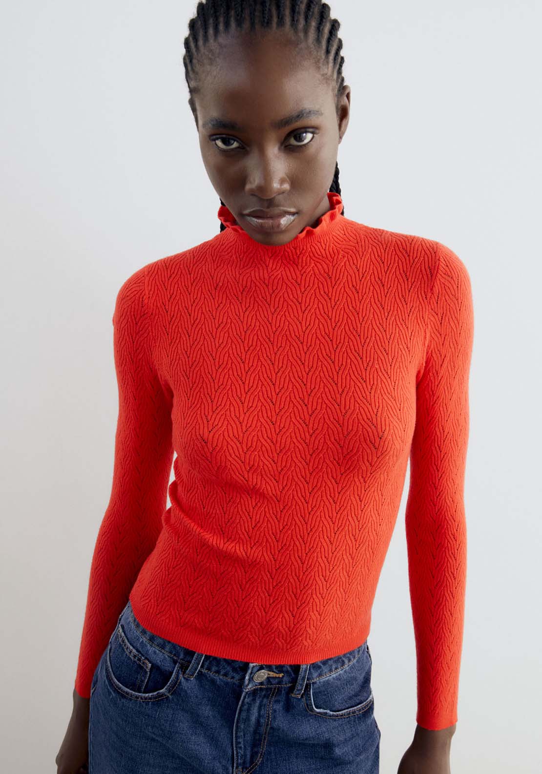 Sfera Structured Sweater - Red Floures 4 Shaws Department Stores