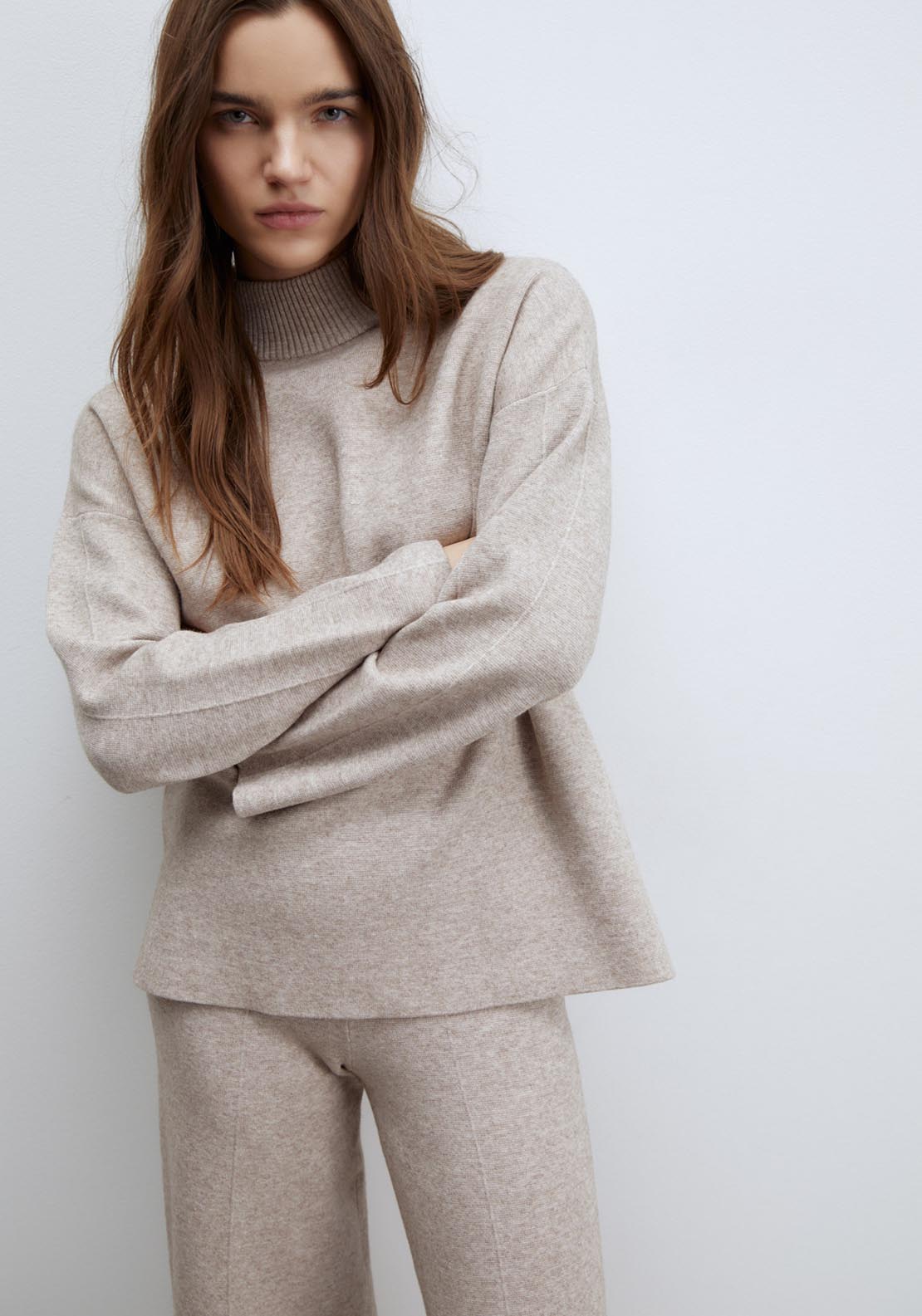 Sfera High-neck sweater set - Natural Mink 4 Shaws Department Stores