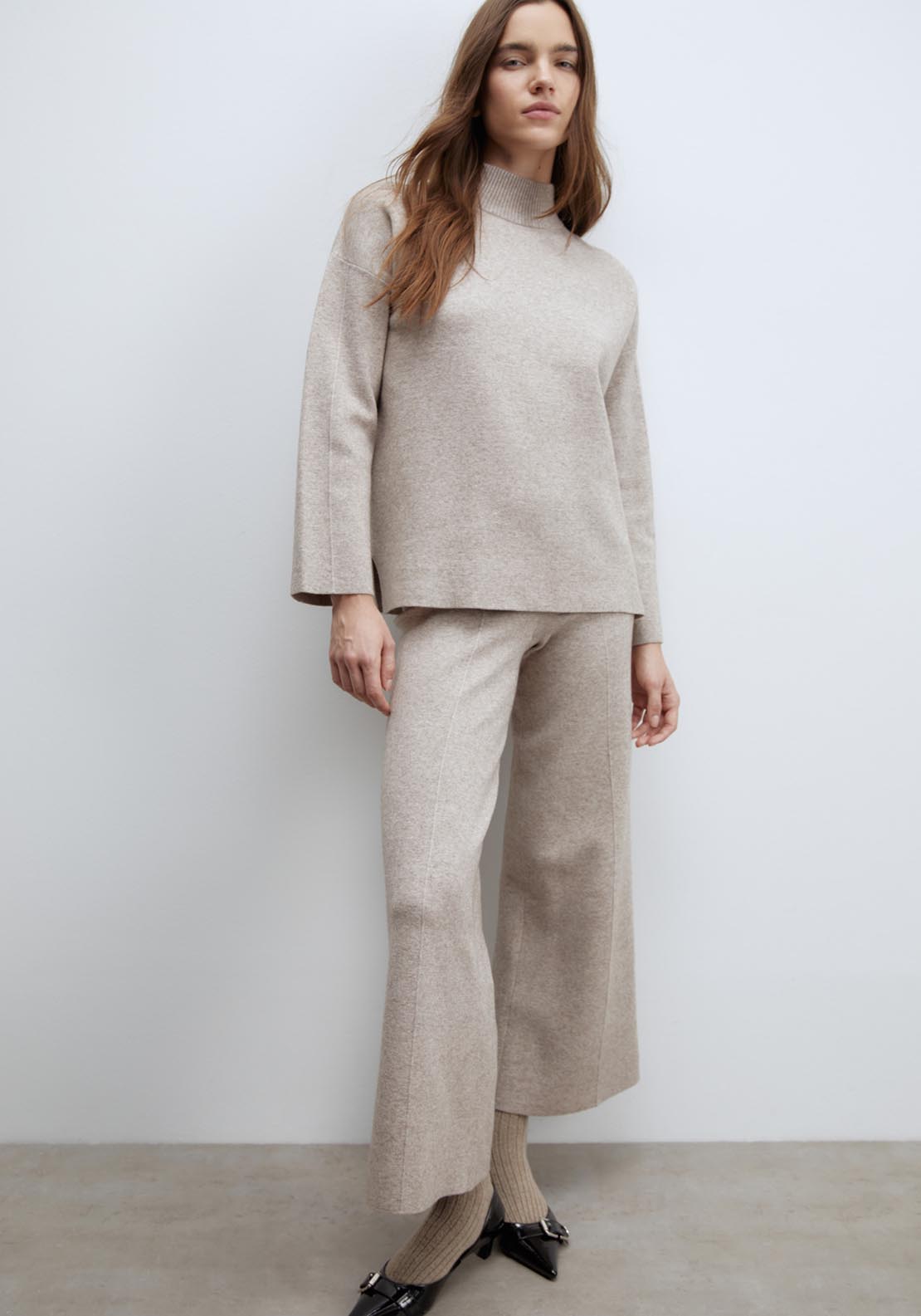 Sfera High-neck sweater set - Natural Mink 1 Shaws Department Stores
