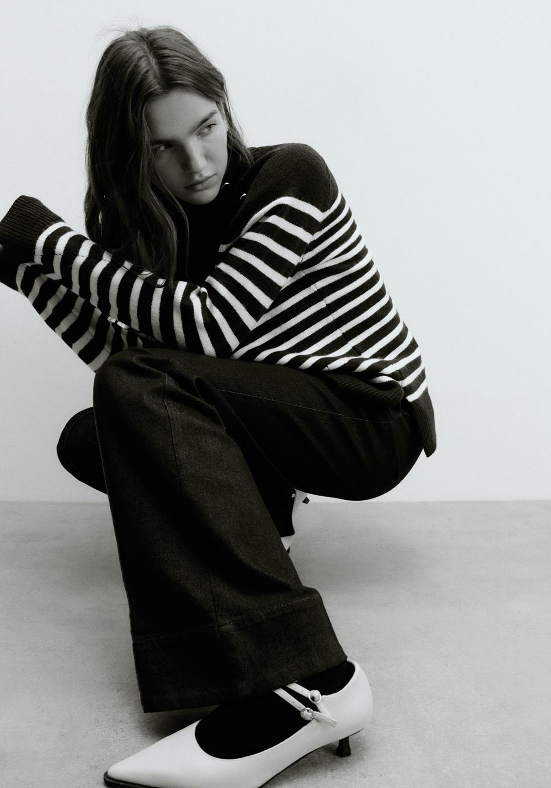 Sfera Buttons striped sweater - Navy 6 Shaws Department Stores