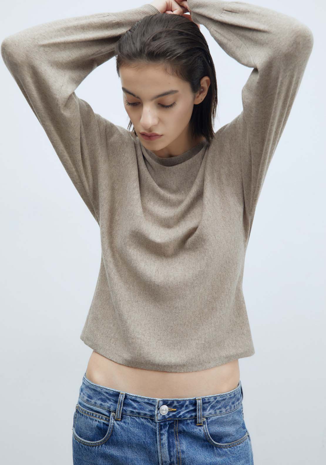 Sfera Boat Neck Sweater - Taupe Mink 2 Shaws Department Stores
