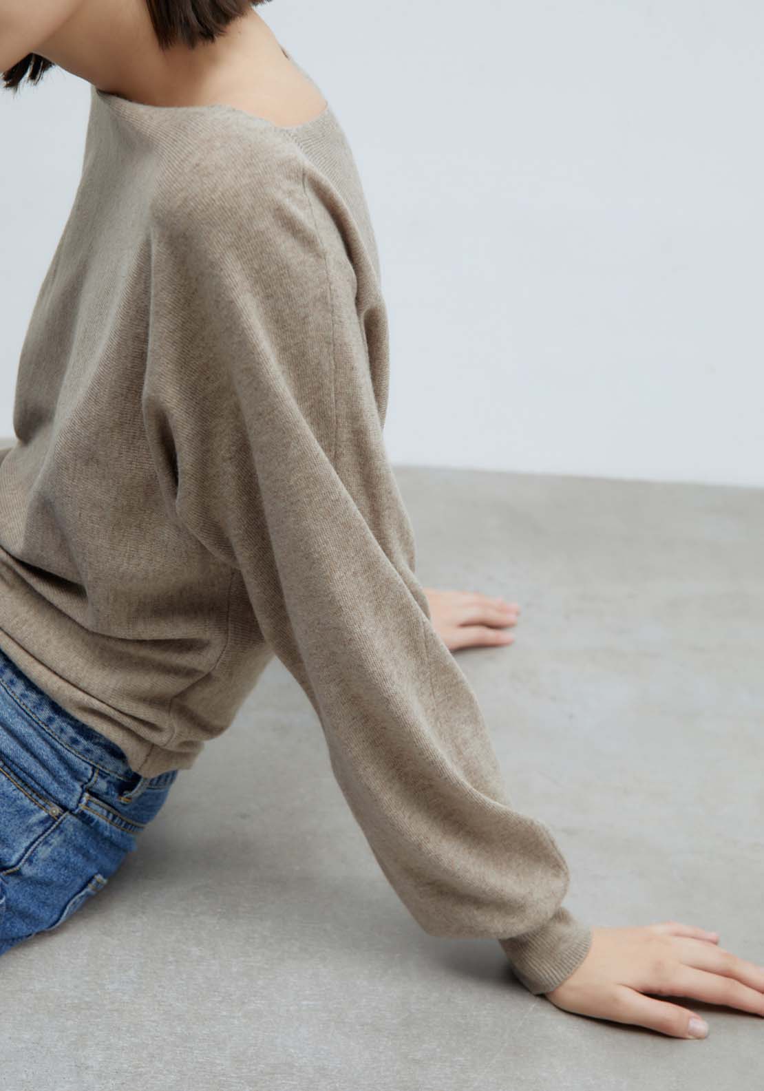 Sfera Boat Neck Sweater - Taupe Mink 5 Shaws Department Stores