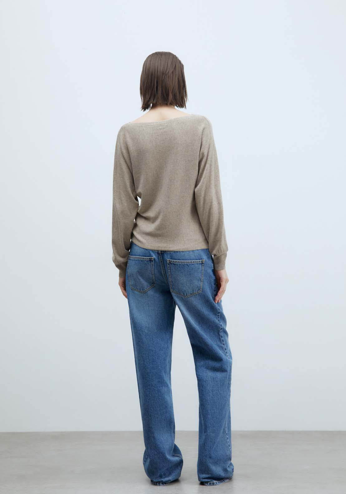 Sfera Boat Neck Sweater - Taupe Mink 4 Shaws Department Stores
