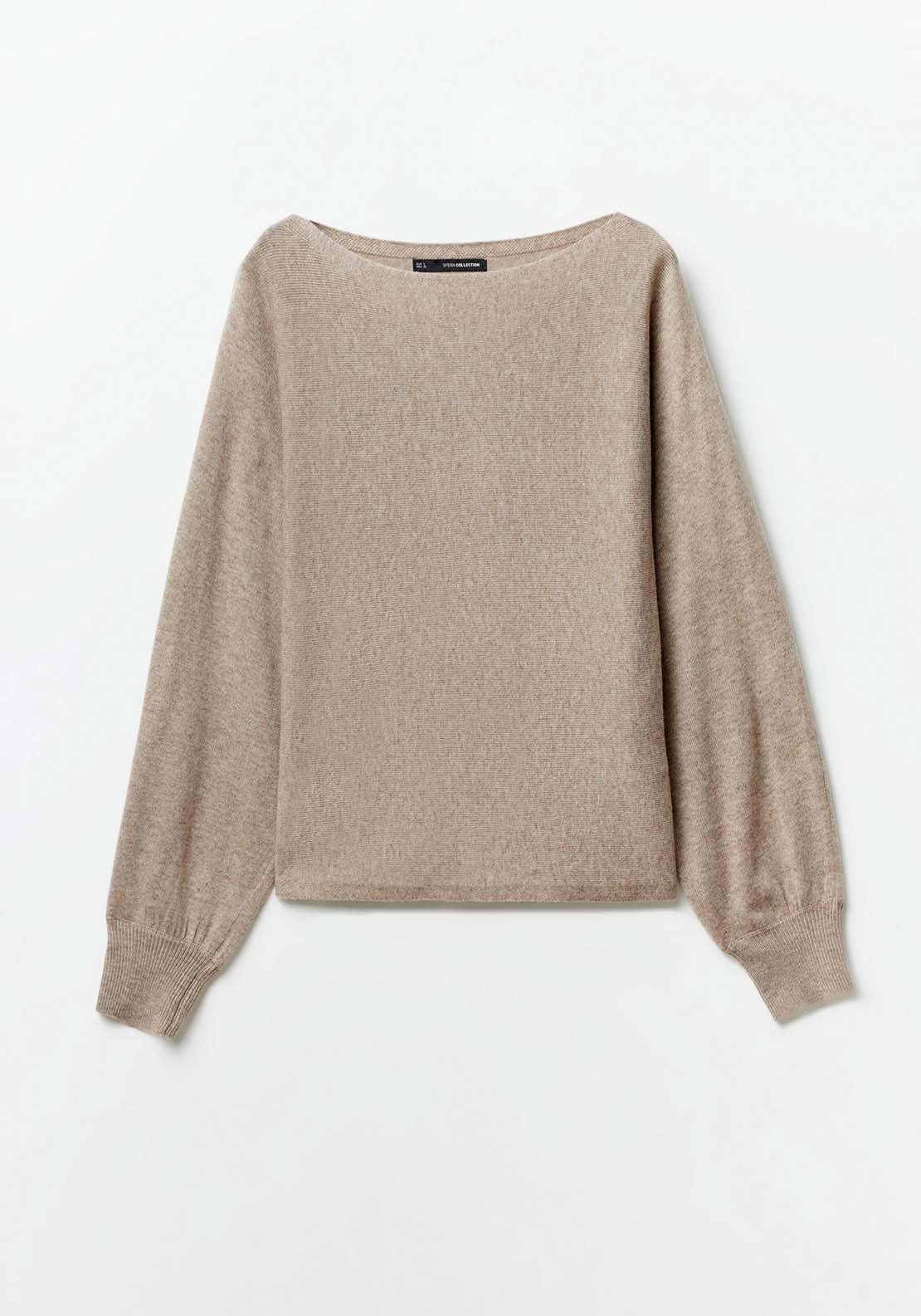 Sfera Boat Neck Sweater - Taupe Mink 6 Shaws Department Stores