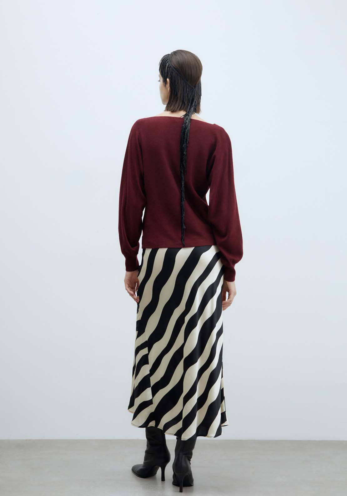 Sfera Boat Neck Sweater - Burgund 5 Shaws Department Stores