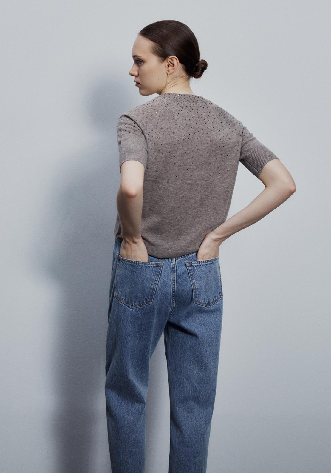 Sfera Diamanté sweater - Medium Taupe 4 Shaws Department Stores